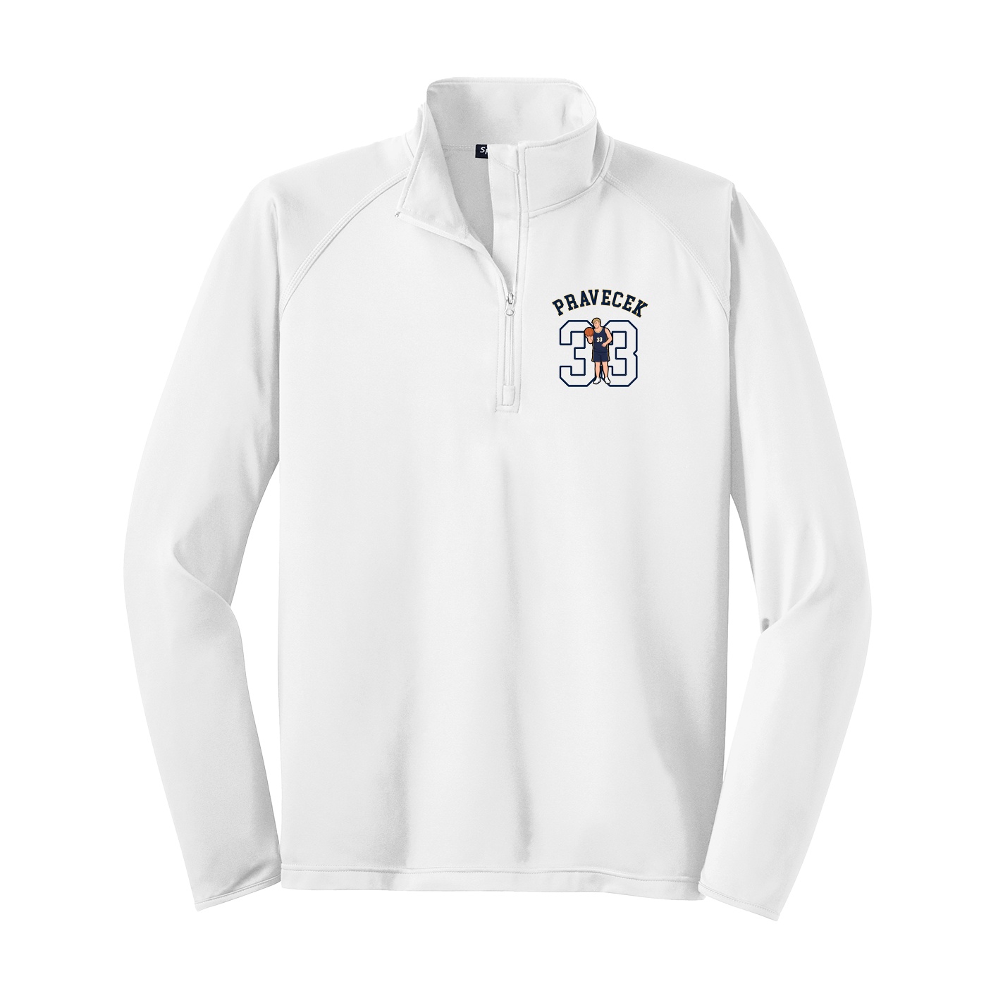 Q-Zip Pullover — Shirsey Arch in White