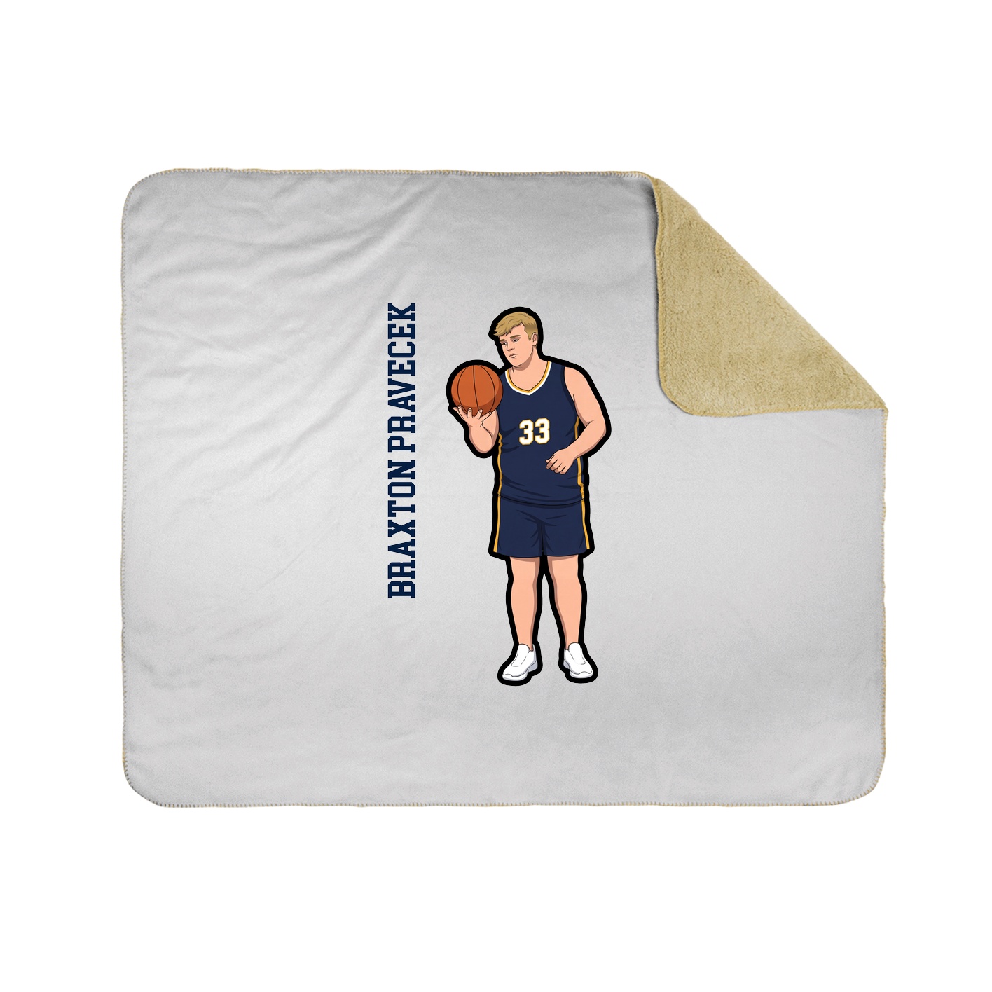 Throw Blanket — Name Vertical in White