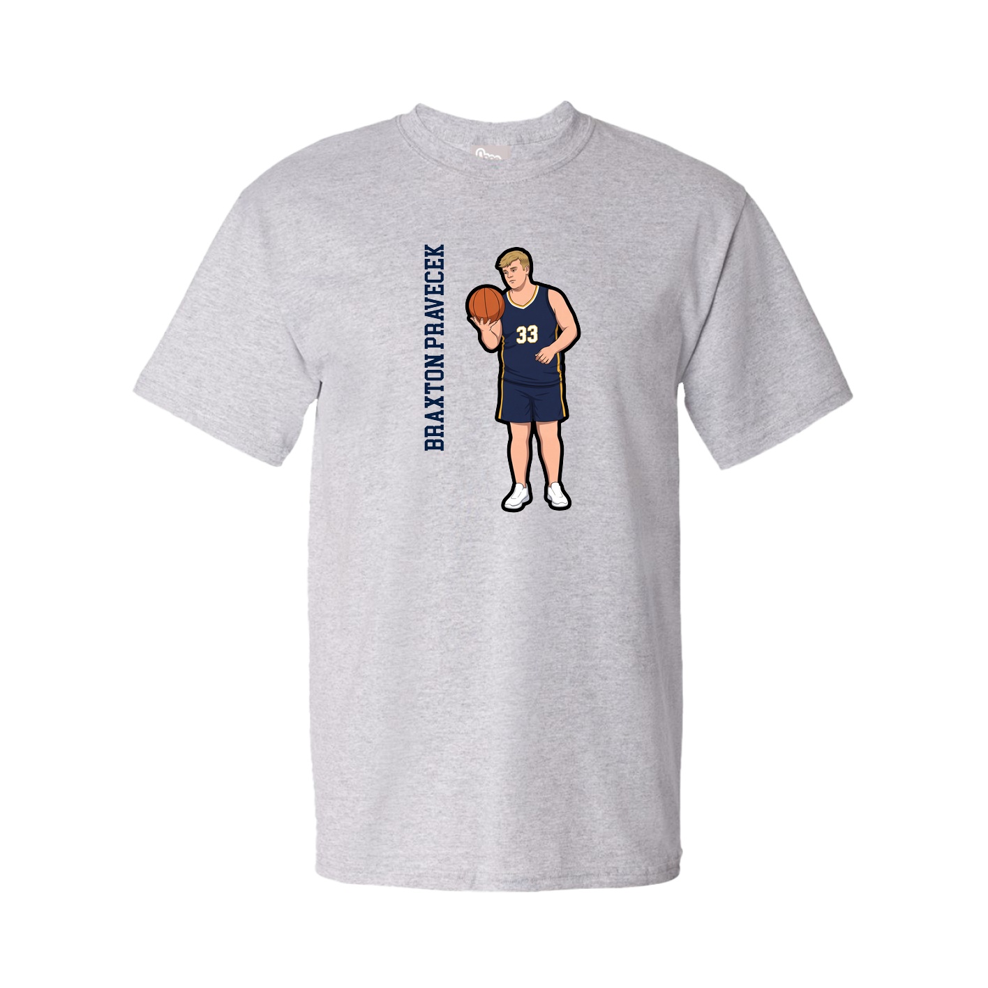 Tee — Name Vertical in Grey