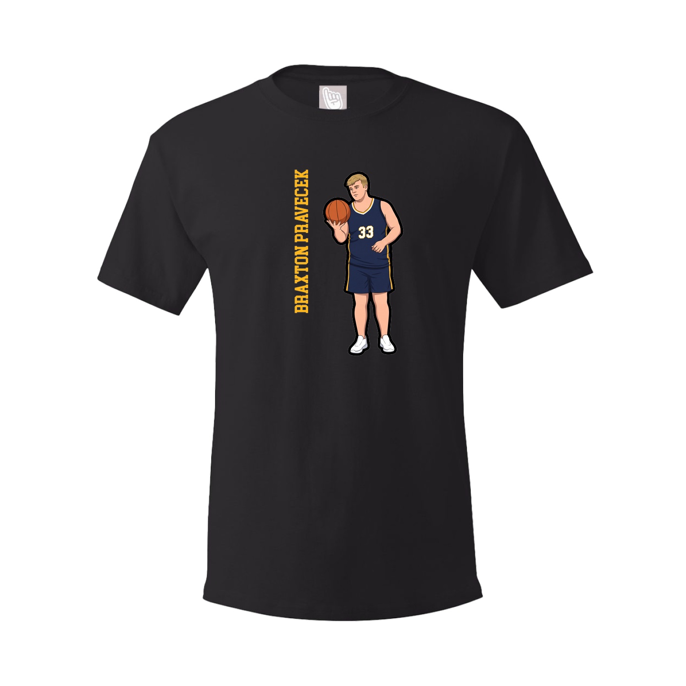 Youth Tee — Name Vertical in Black