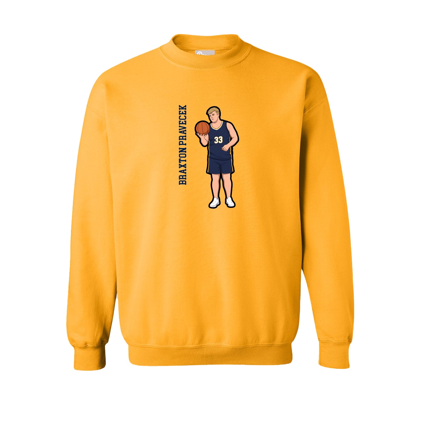 Fleece Crew — Name Vertical in Gold