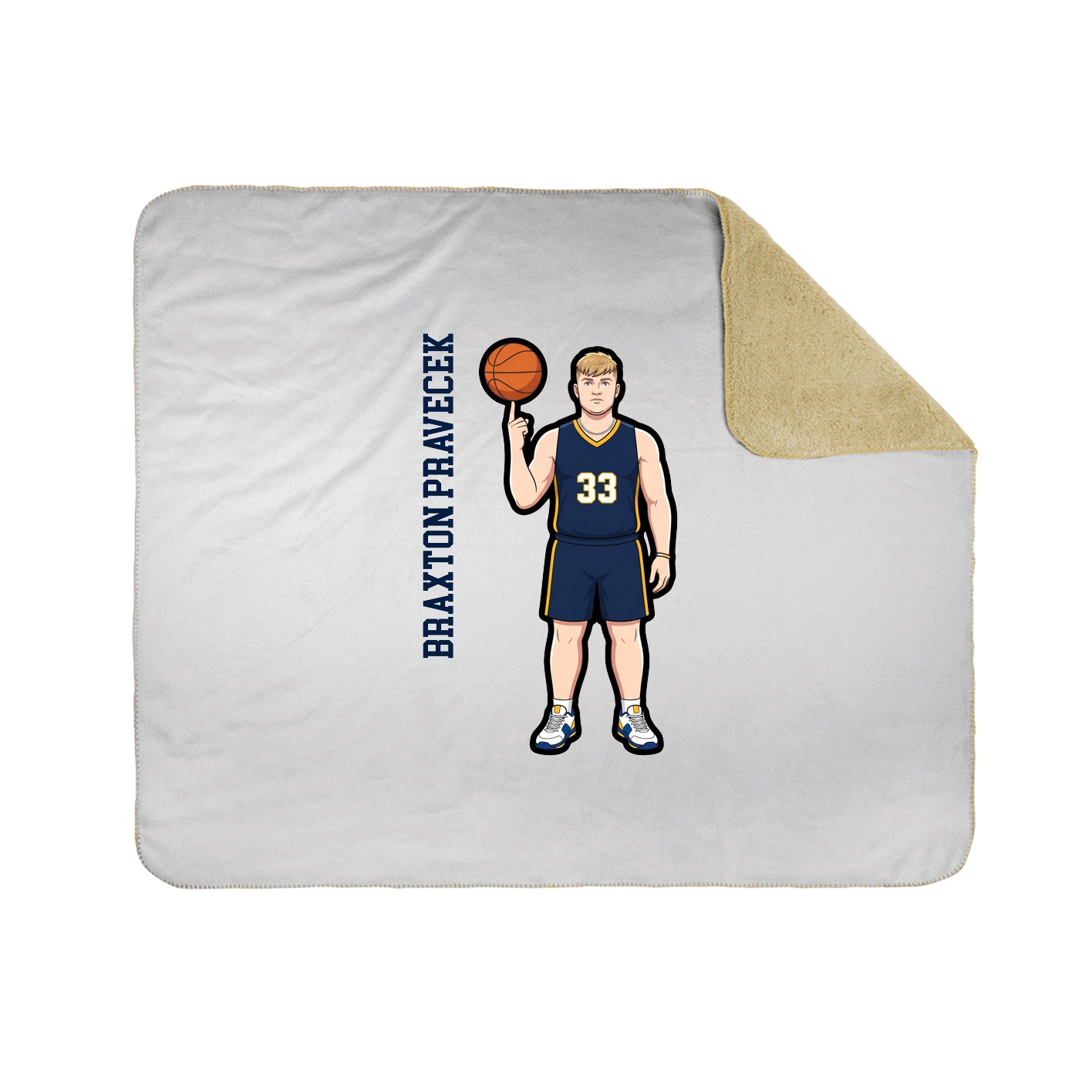 Throw Blanket — Name Vertical in White