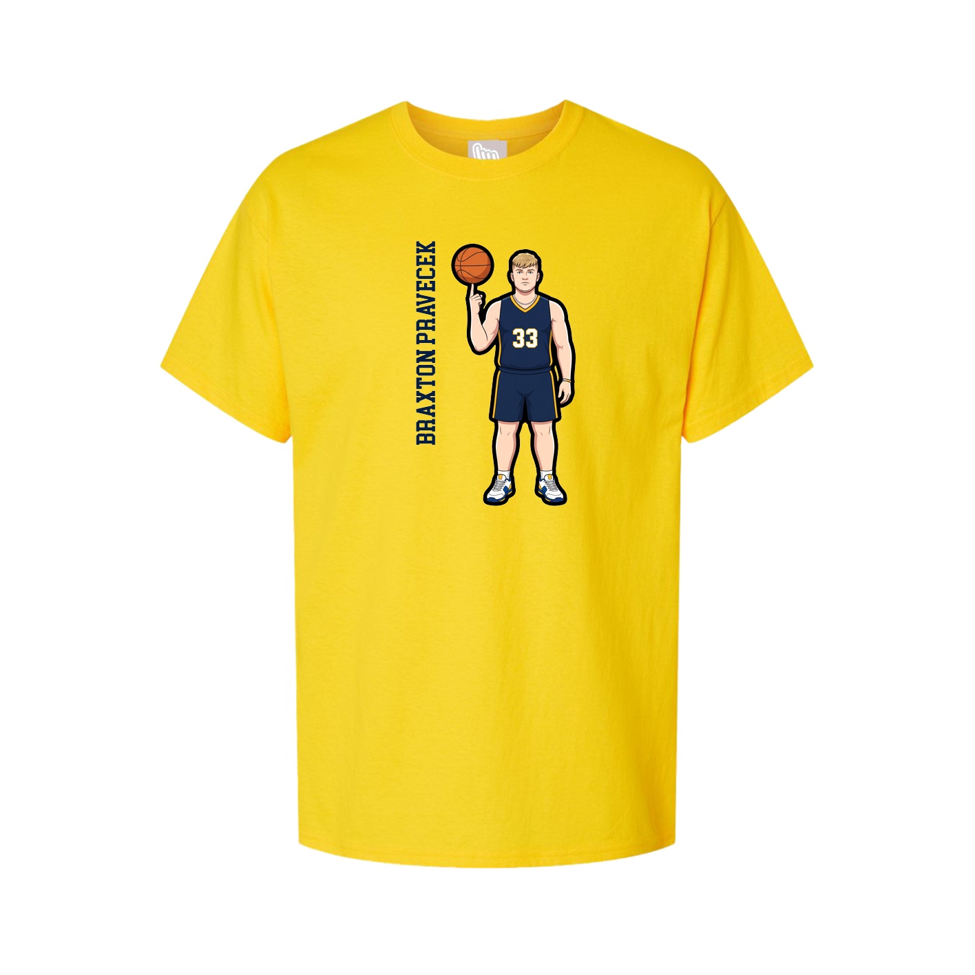 Youth Tee — Name Vertical in Gold