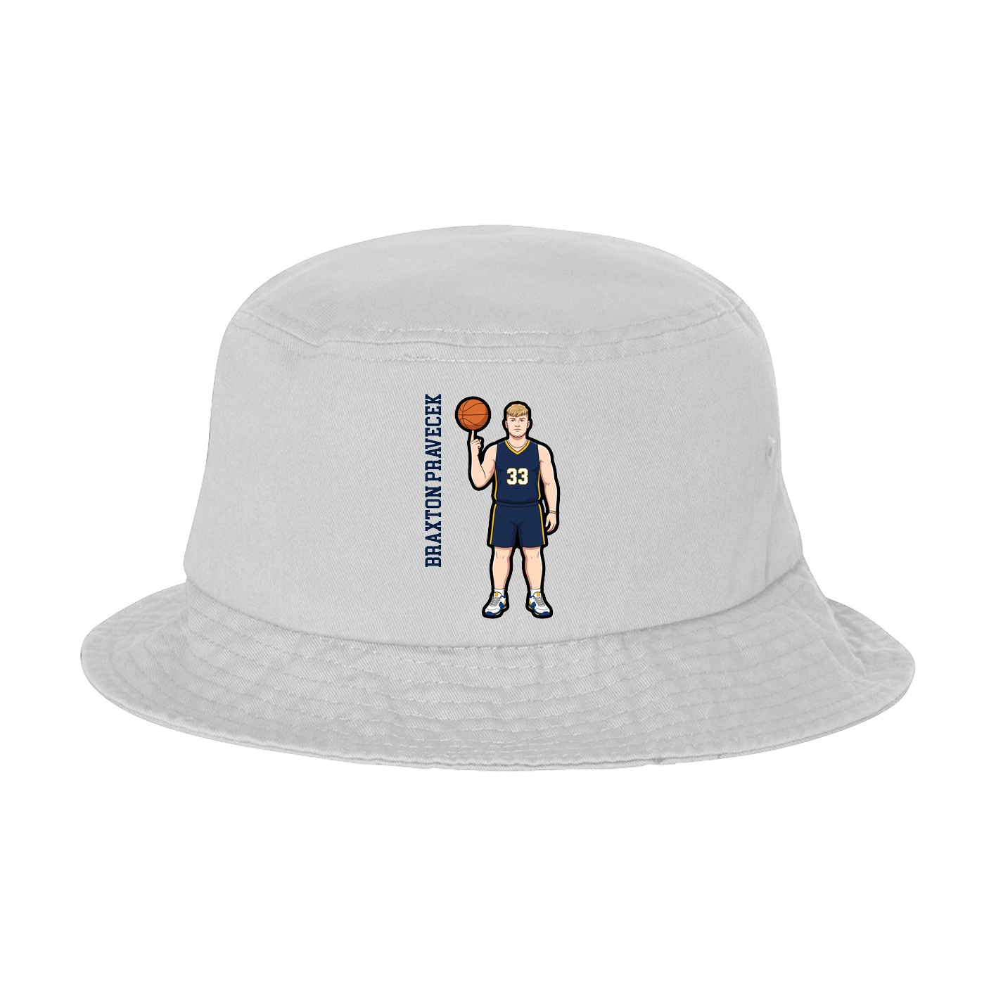 Bucket Cap — Name Vertical in White