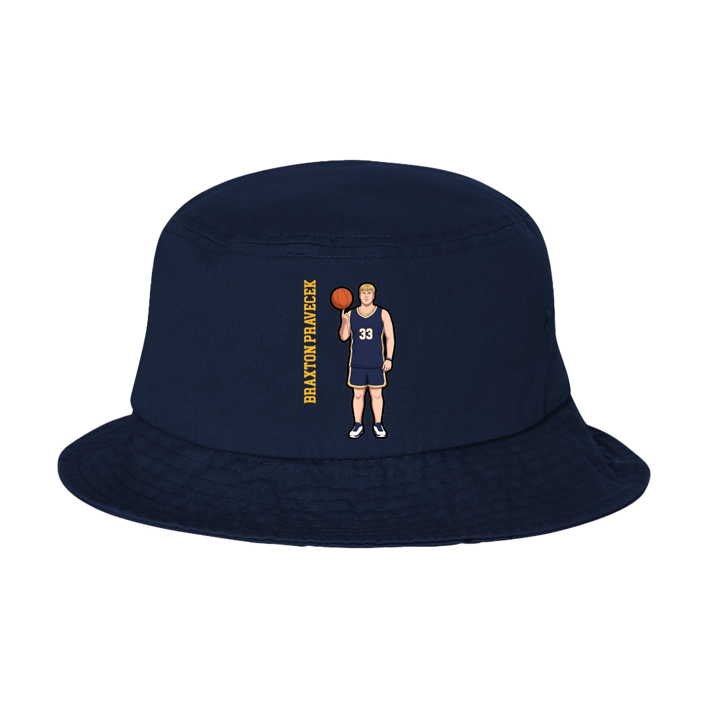 Bucket Cap — Name Vertical in Navy