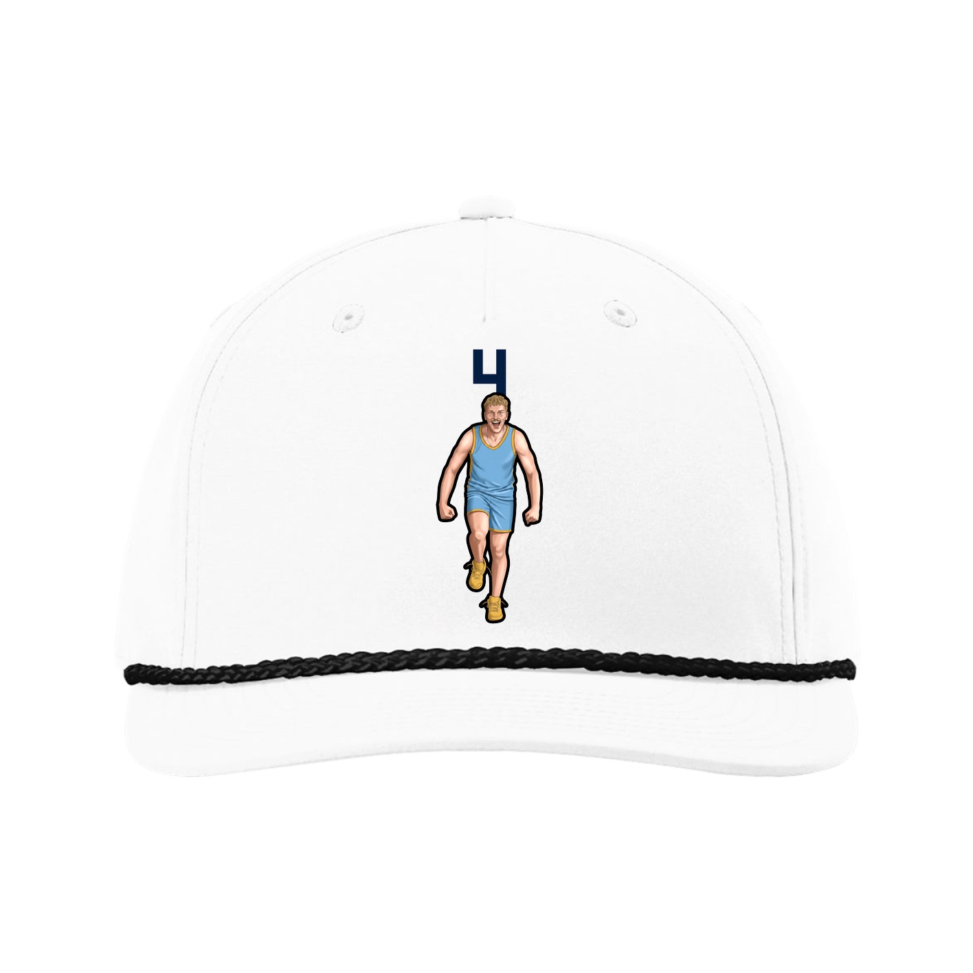 Five-Panel Classic Rope Cap — Number Top in White