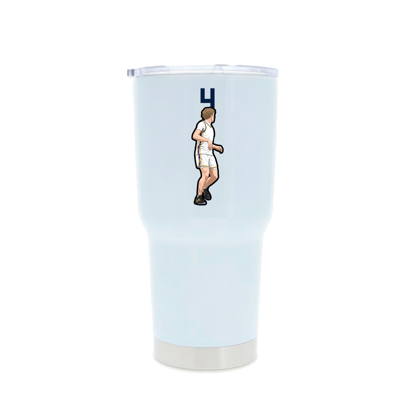 30oz Stainless Steel Tumbler — Number Top in White