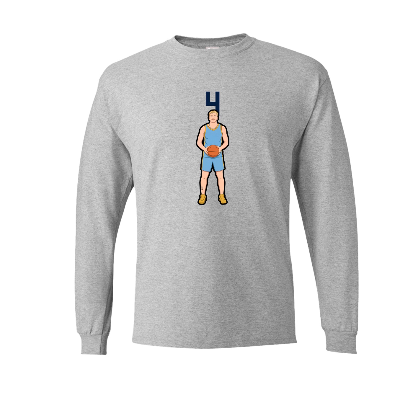 Long Sleeve Tee — Number Top in Grey