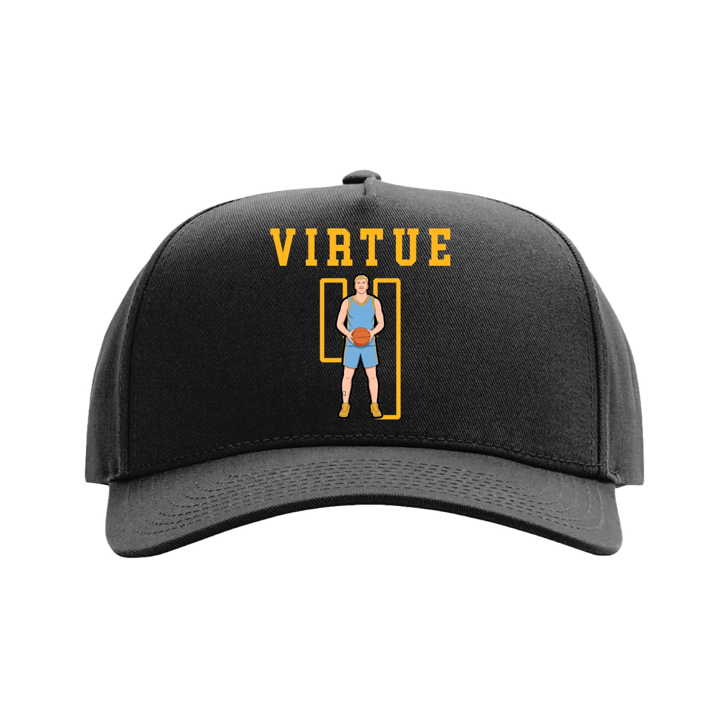 Full Fabric Five-Panel Champ Cap — Shirsey in Black