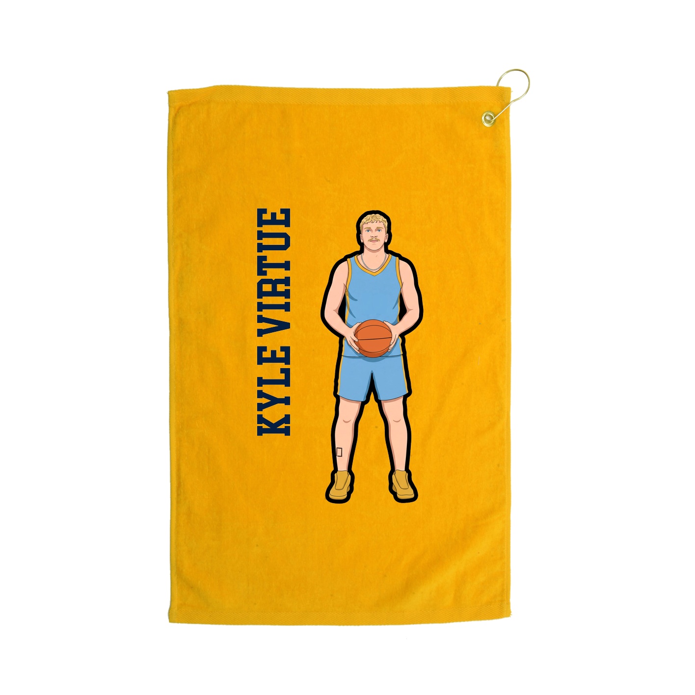 Golf Towel — Name Vertical in Gold