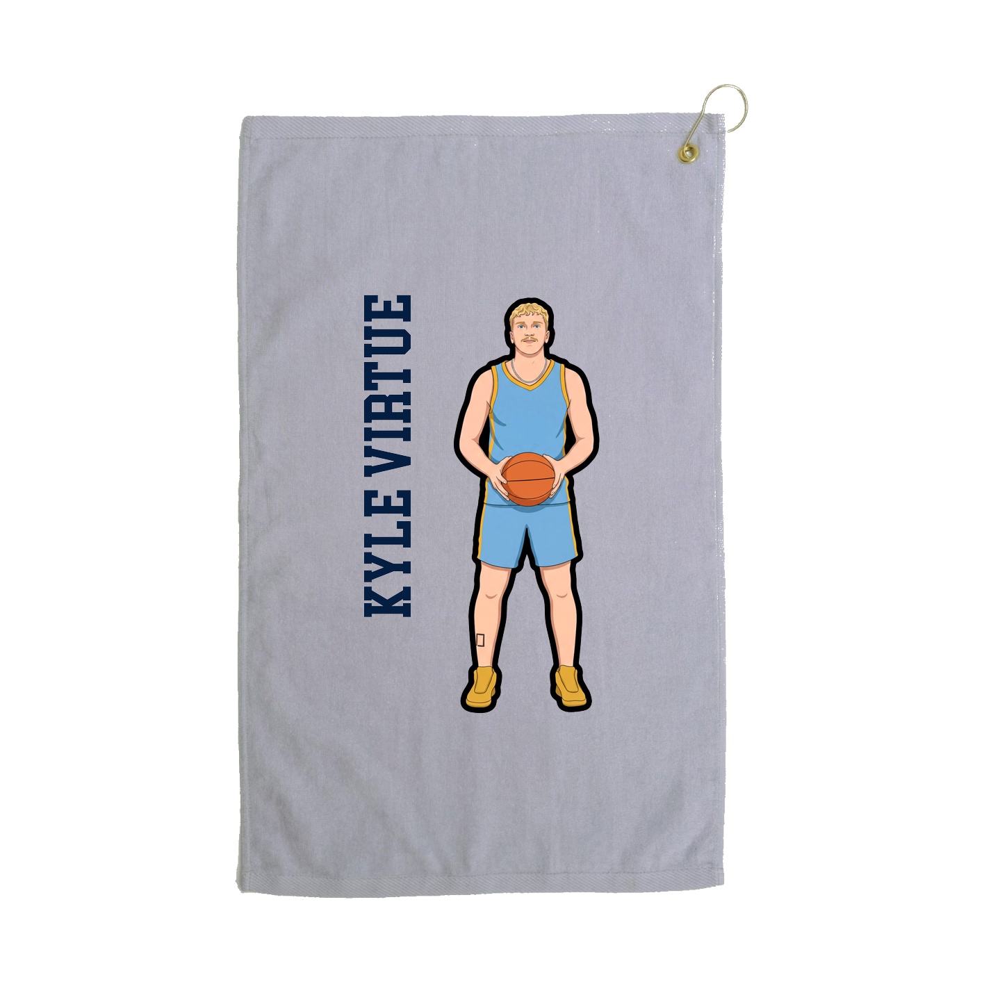 Golf Towel — Name Vertical in Grey