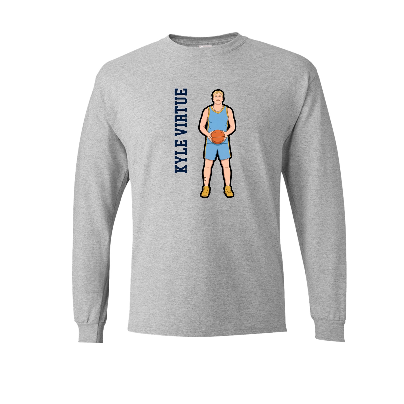 Long Sleeve Tee — Name Vertical in Grey