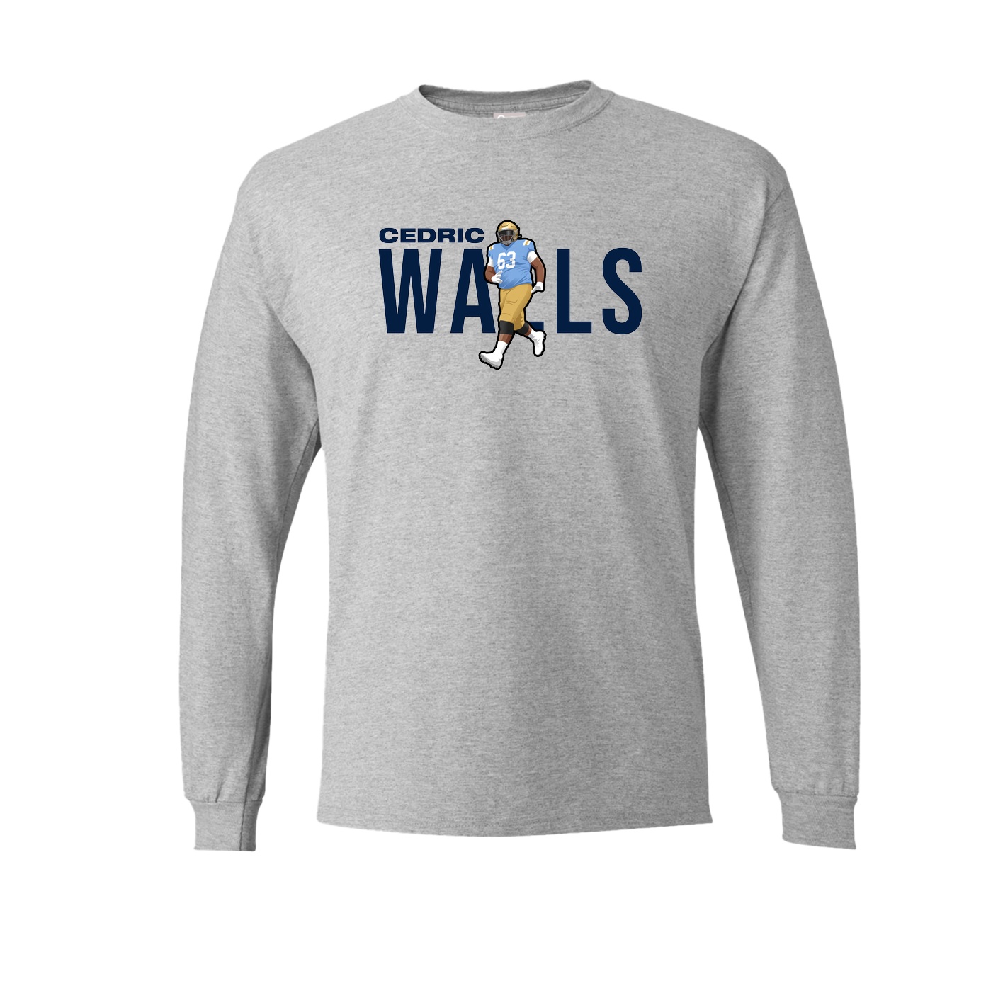 Long Sleeve Tee — Player Name in Grey