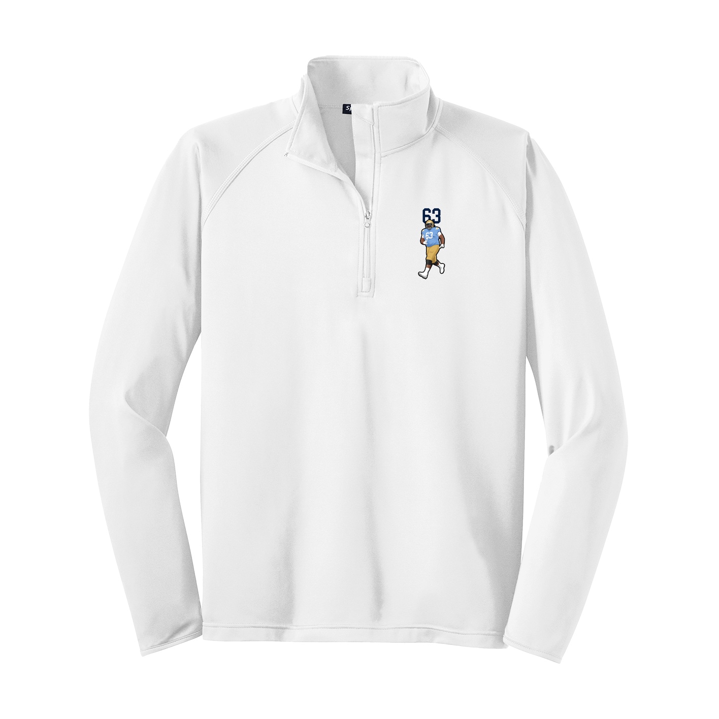 Q-Zip Pullover — Number Top in White