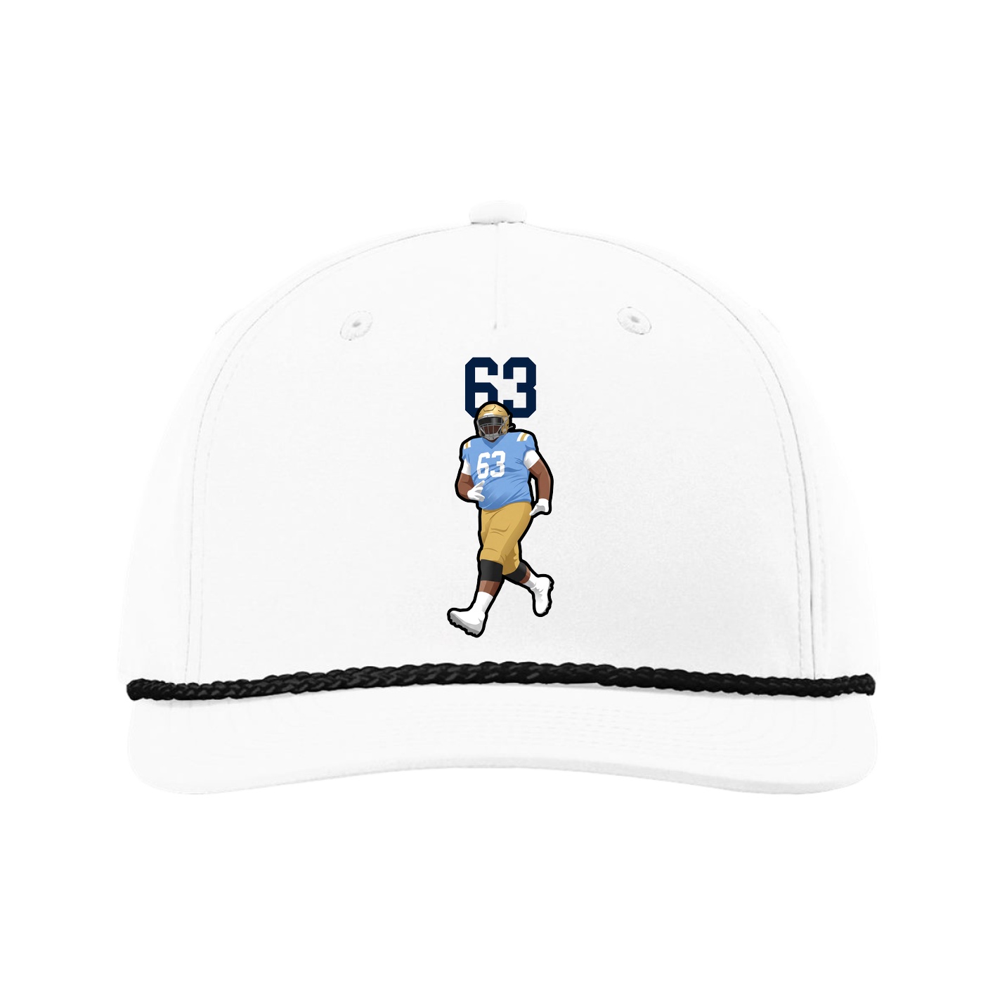 Five-Panel Classic Rope Cap — Number Top in White