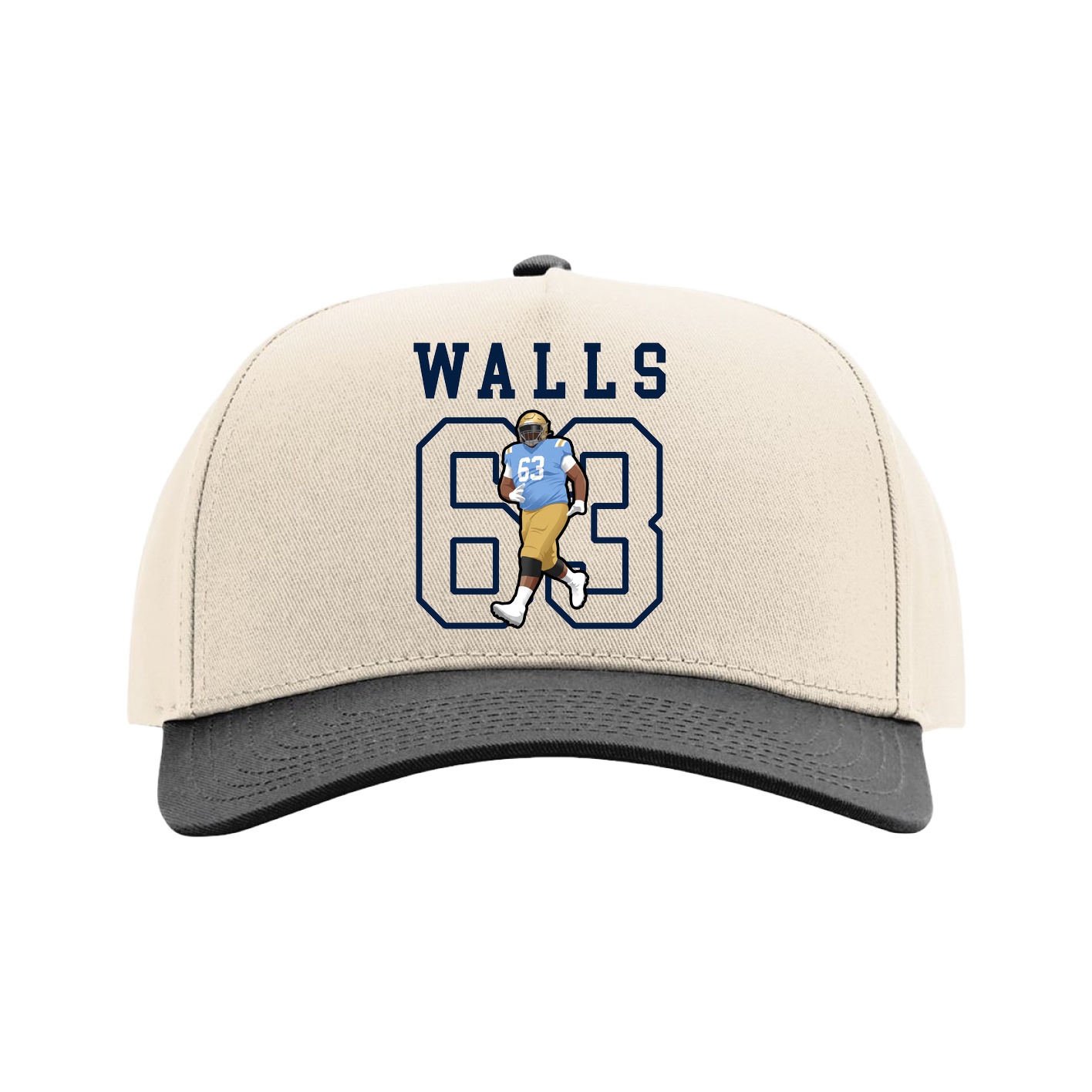 Full Fabric Five-Panel Champ Cap — Shirsey in Cream/Black