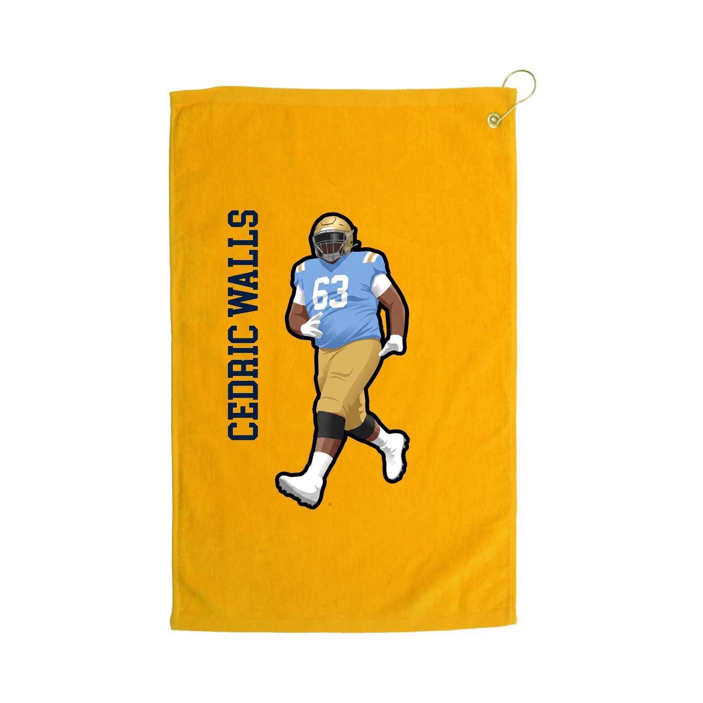 Golf Towel — Name Vertical in Gold