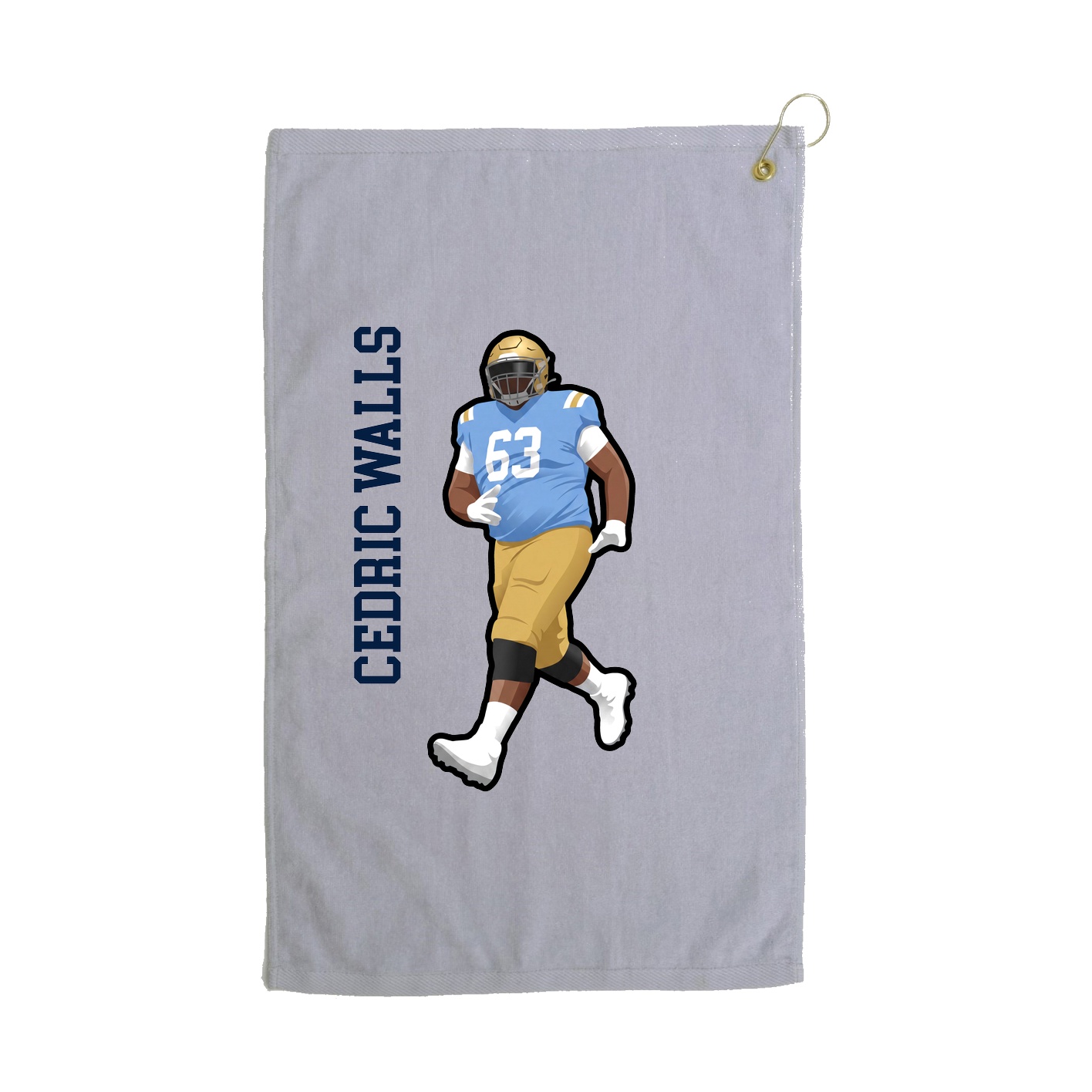 Golf Towel — Name Vertical in Grey