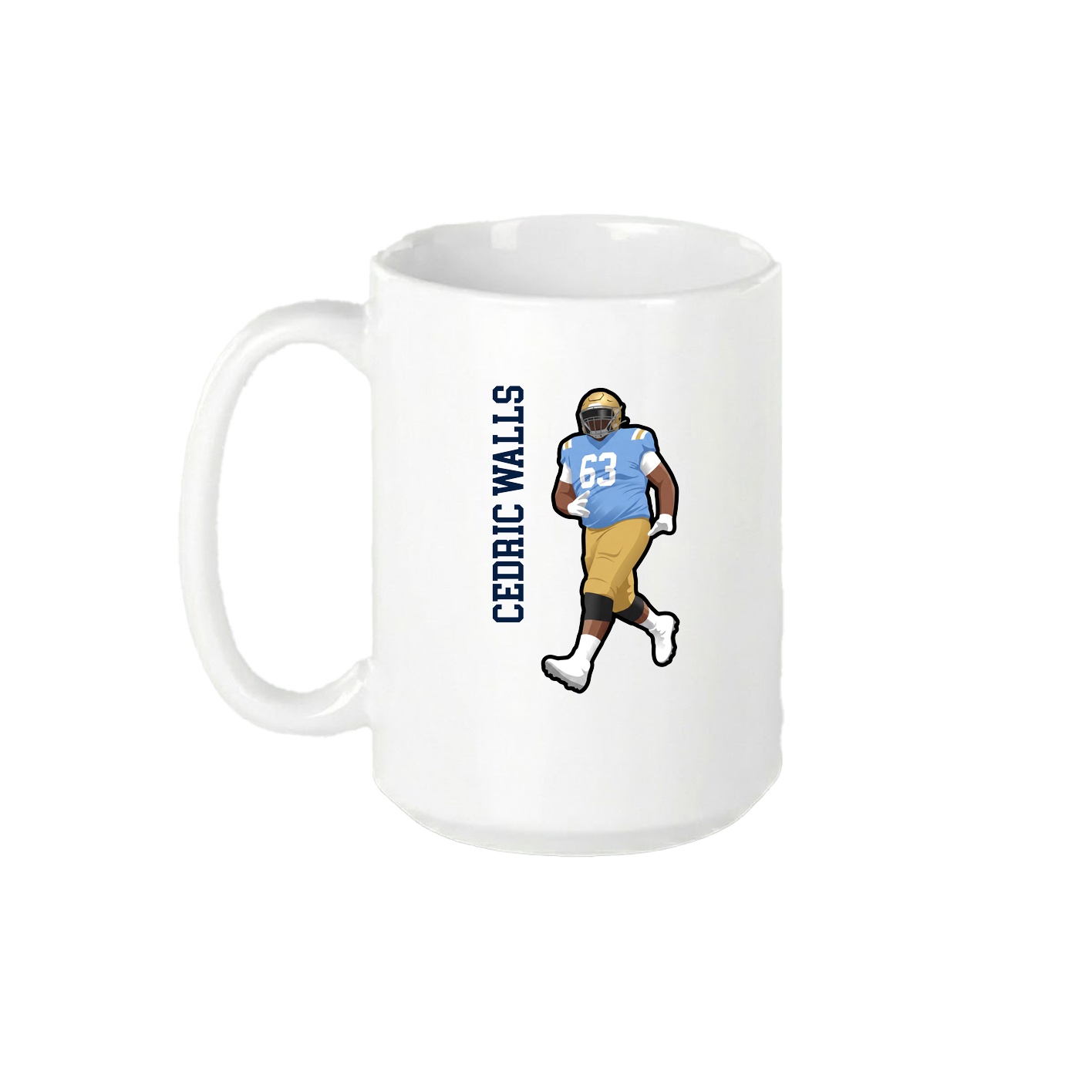 15oz Coffee Mug — Name Vertical in White