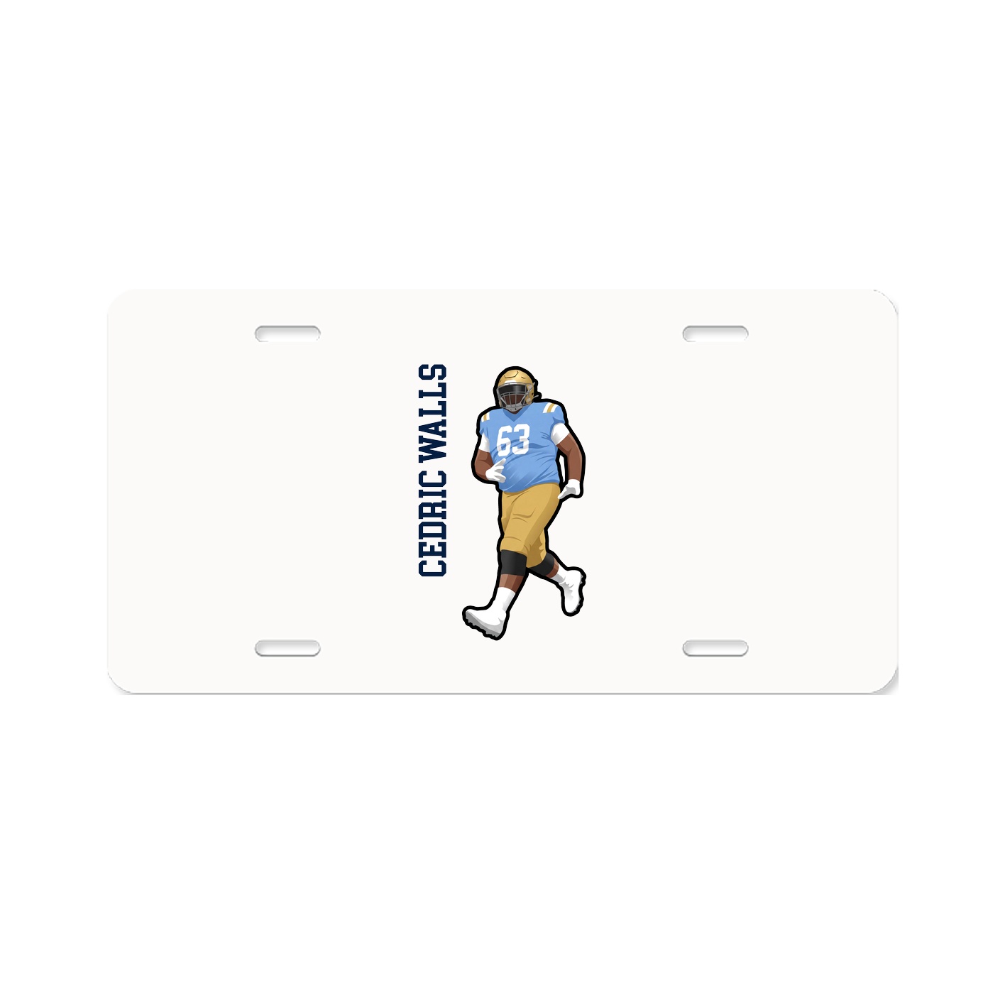 License Plate — Name Vertical in Classic