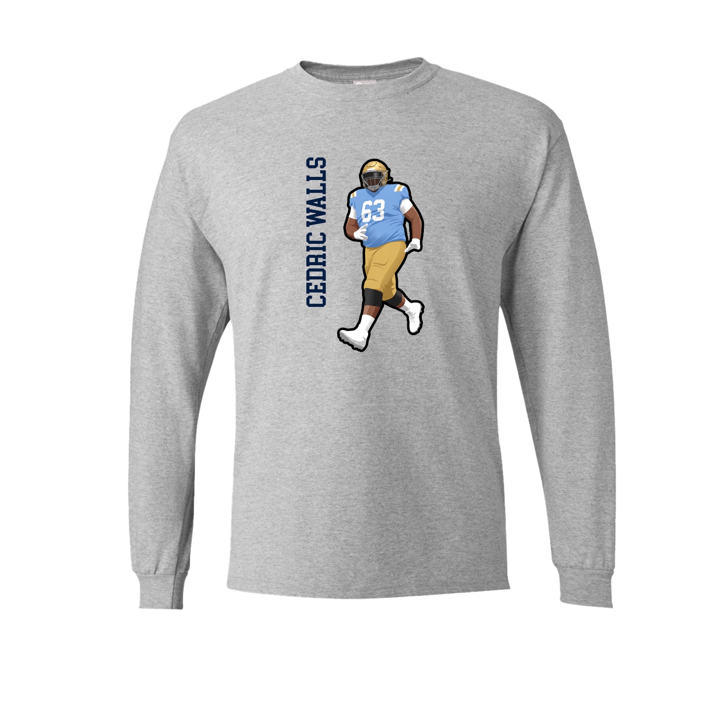 Long Sleeve Tee — Name Vertical in Grey