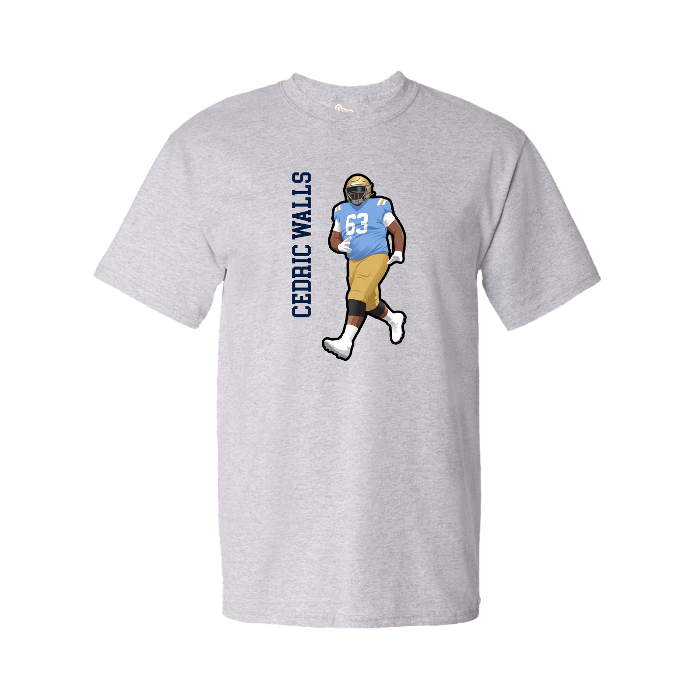 Youth Tee — Name Vertical in Grey