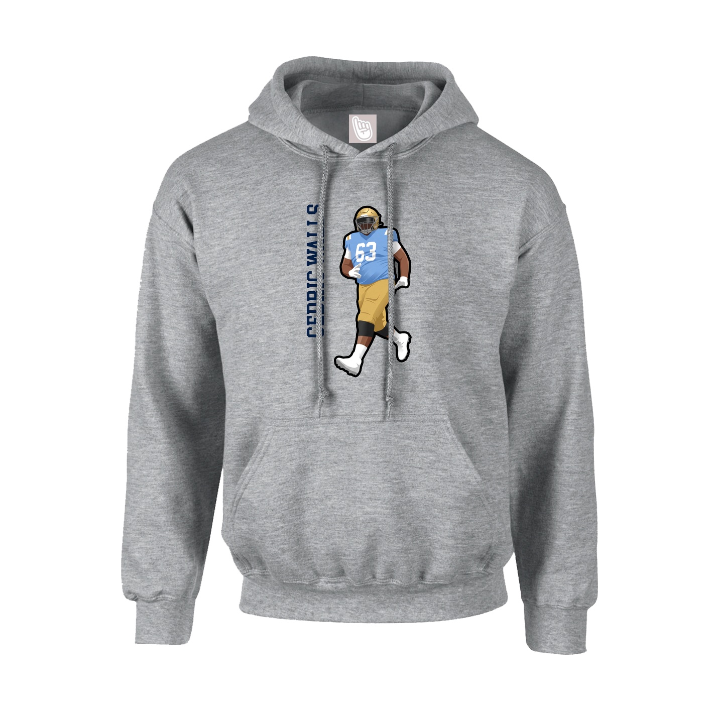 Youth Hoodie — Name Vertical in Grey