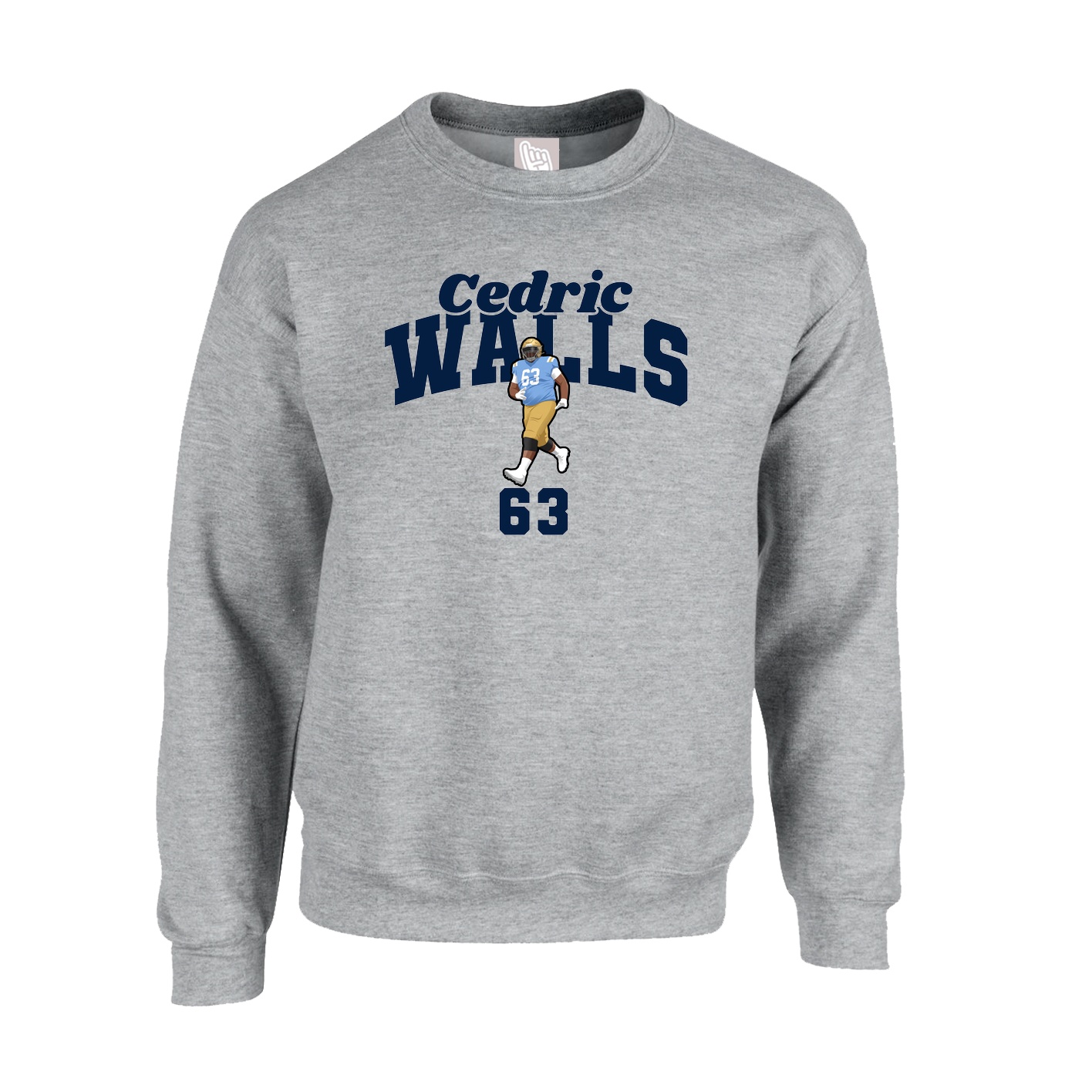 Fleece Crew — Signature Arch in Grey