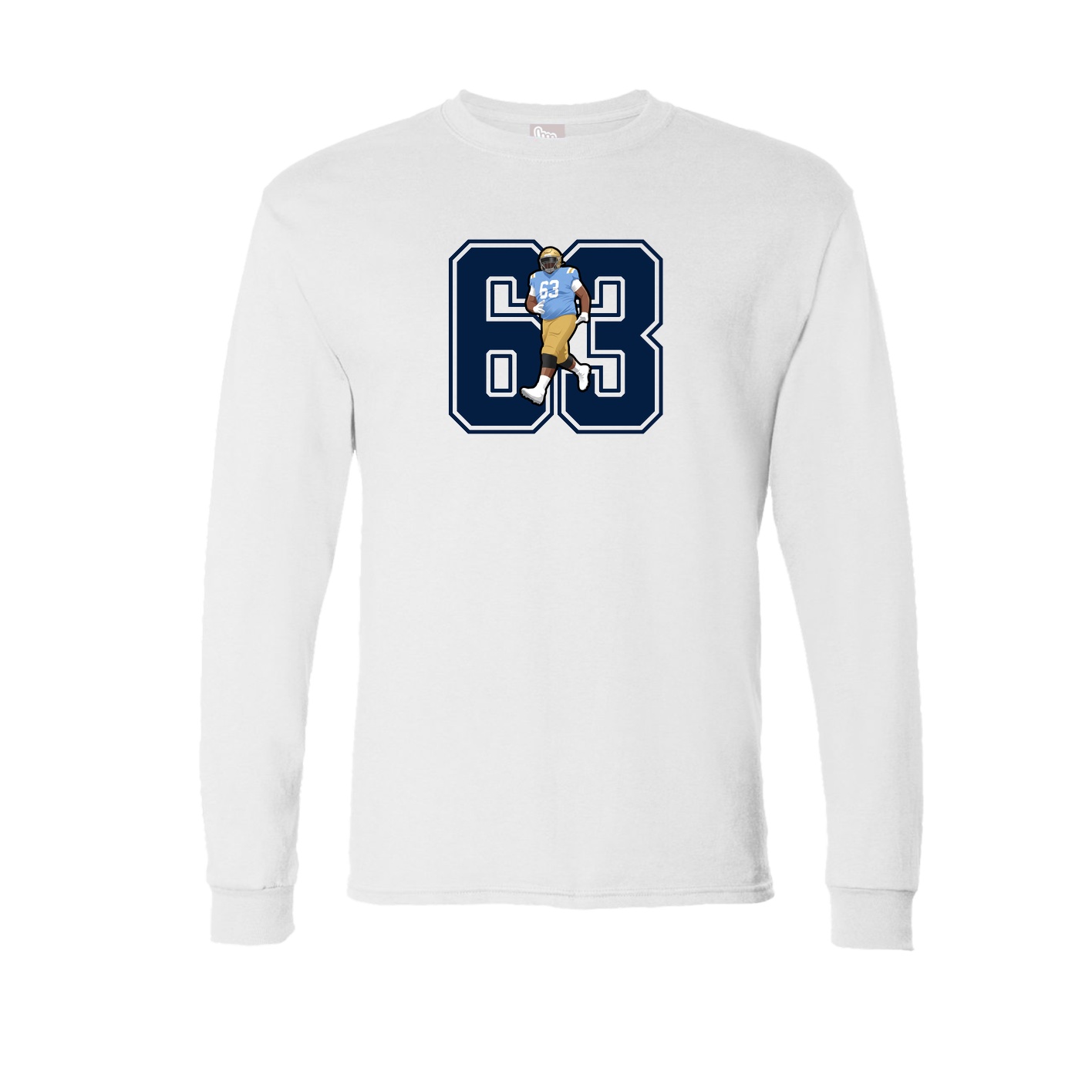 Long Sleeve Tee — Number in White