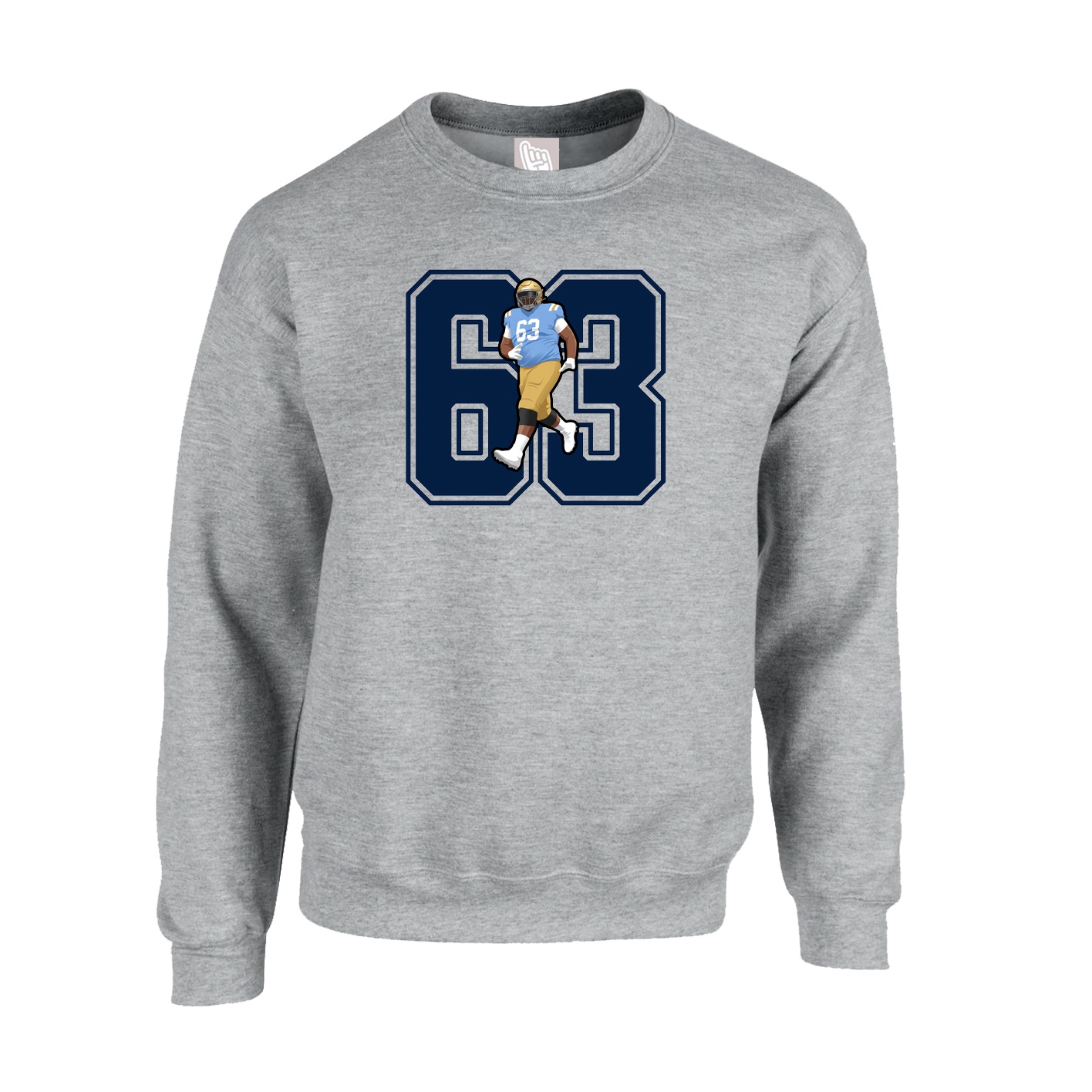 Fleece Crew — Number in Grey