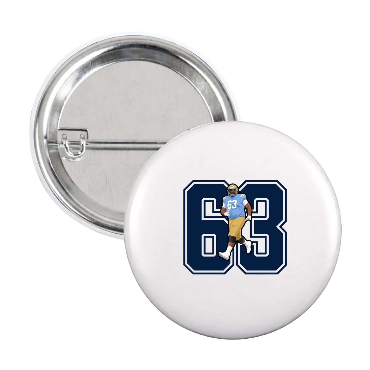 Game Day Button — Number in White