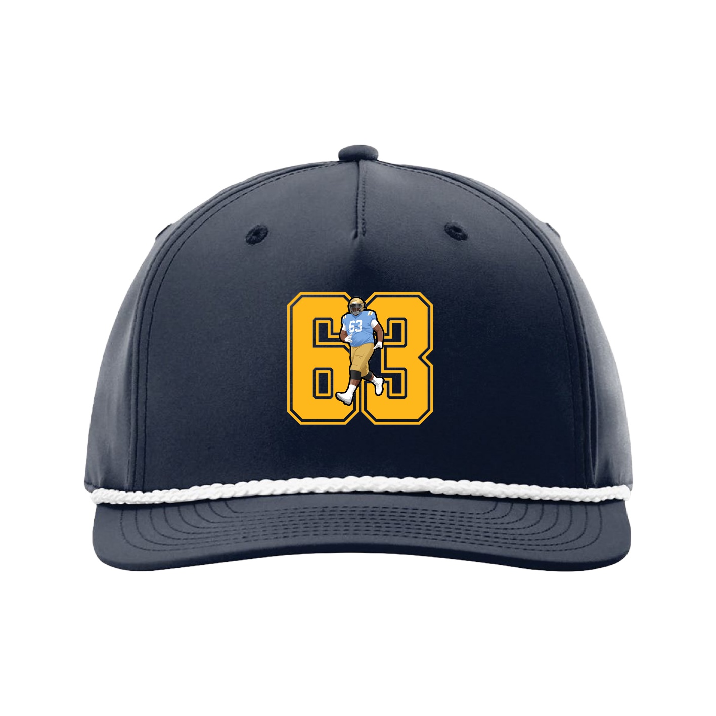 Five-Panel Classic Rope Cap — Number in Navy