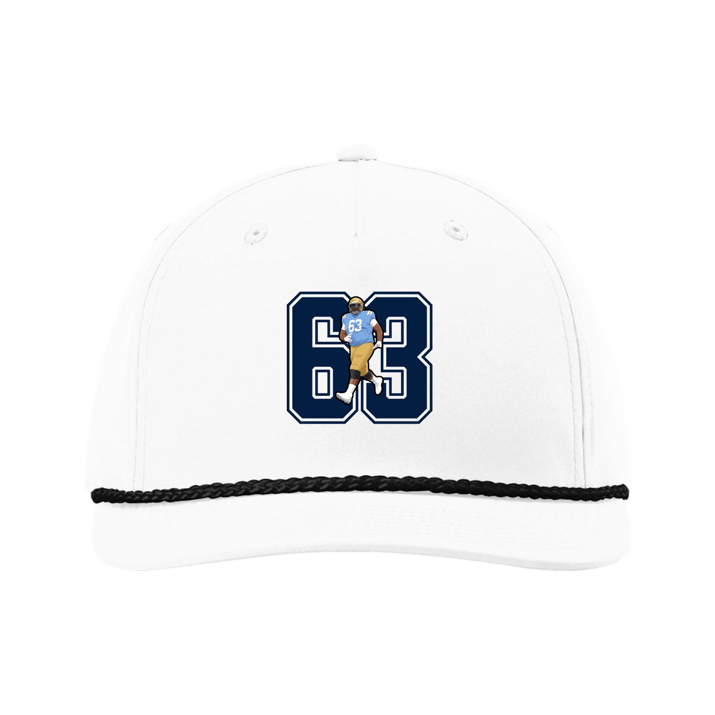 Five-Panel Classic Rope Cap — Number in White