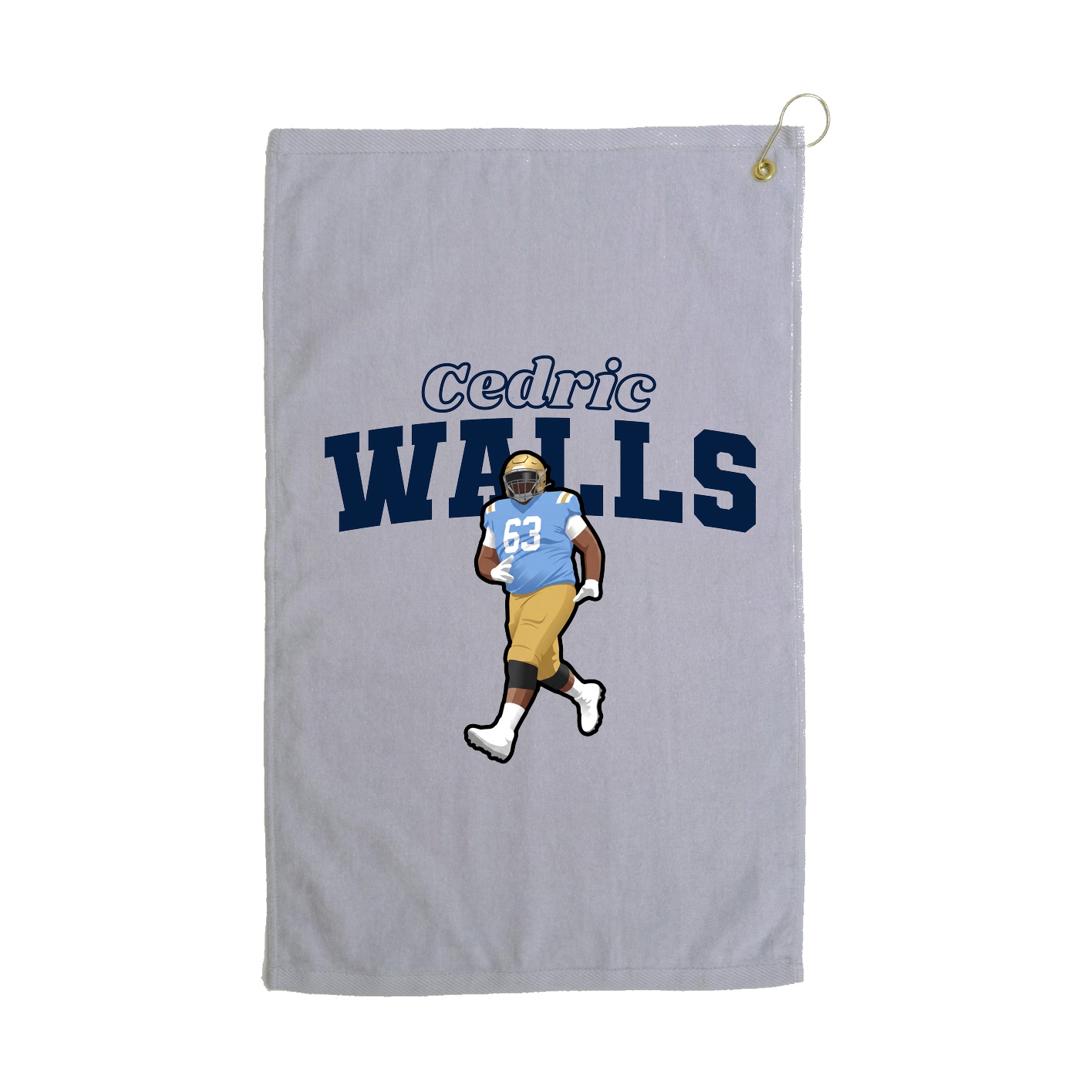 Golf Towel — Name Arch in Grey