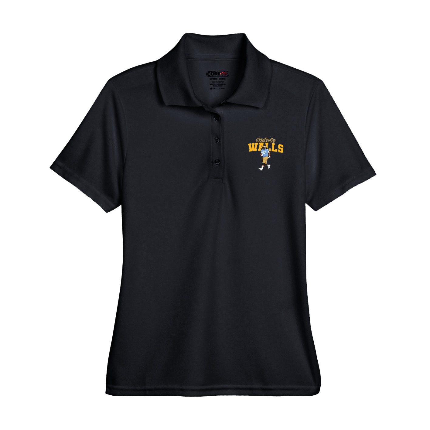 Womens Performance Polo — Name Arch in Black