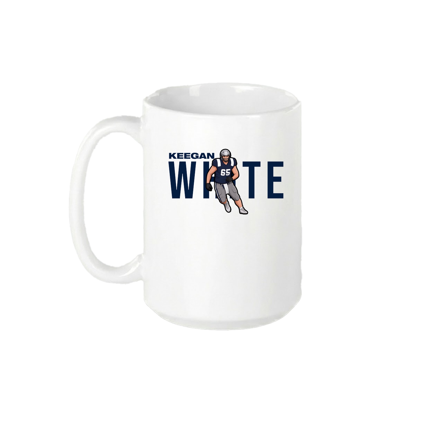 15oz Coffee Mug — Player Name in White