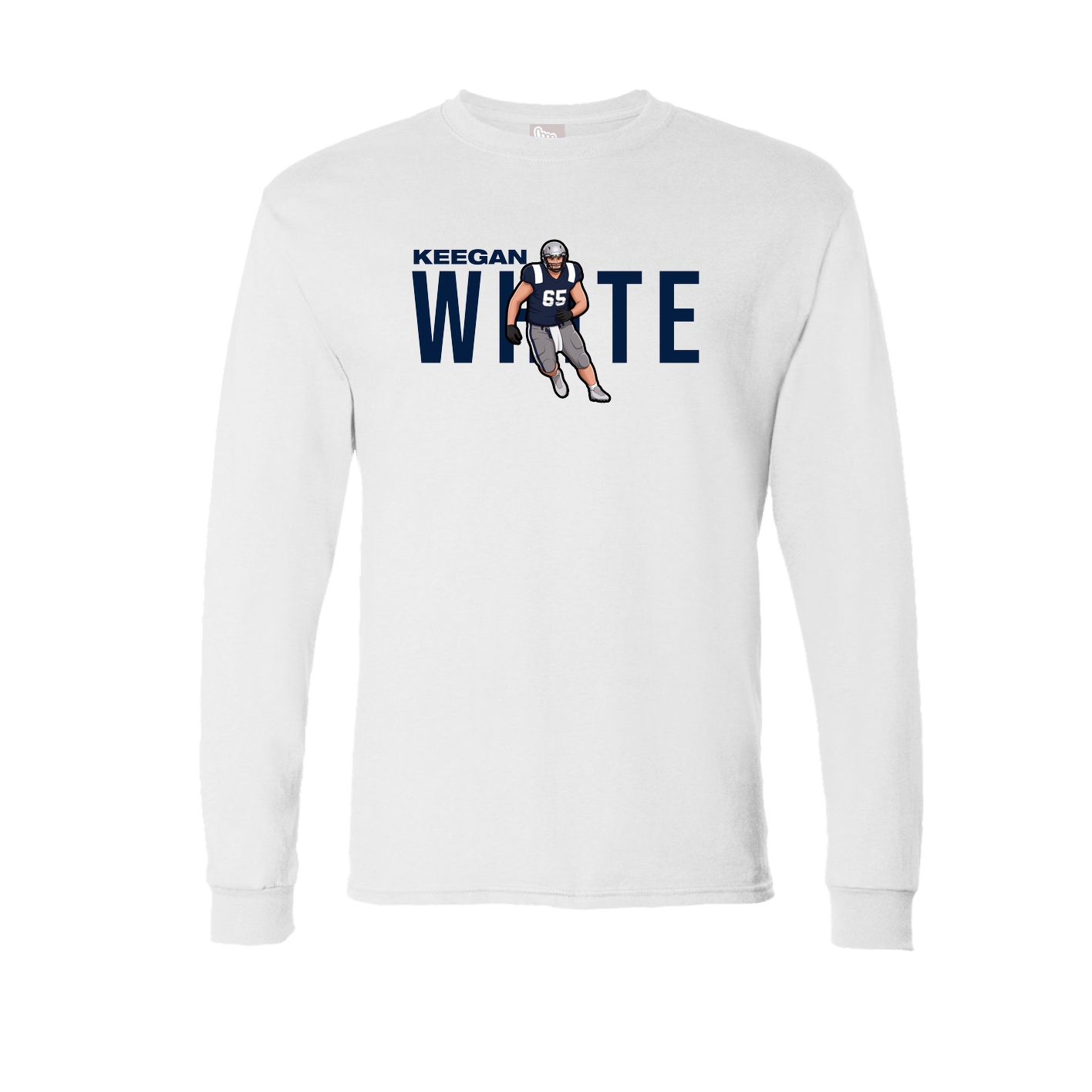 Long Sleeve Tee — Player Name in White