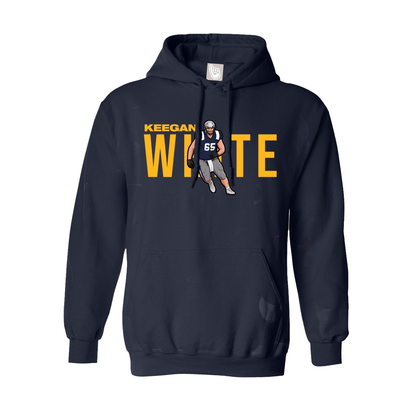 Youth Hoodie — Player Name in Navy