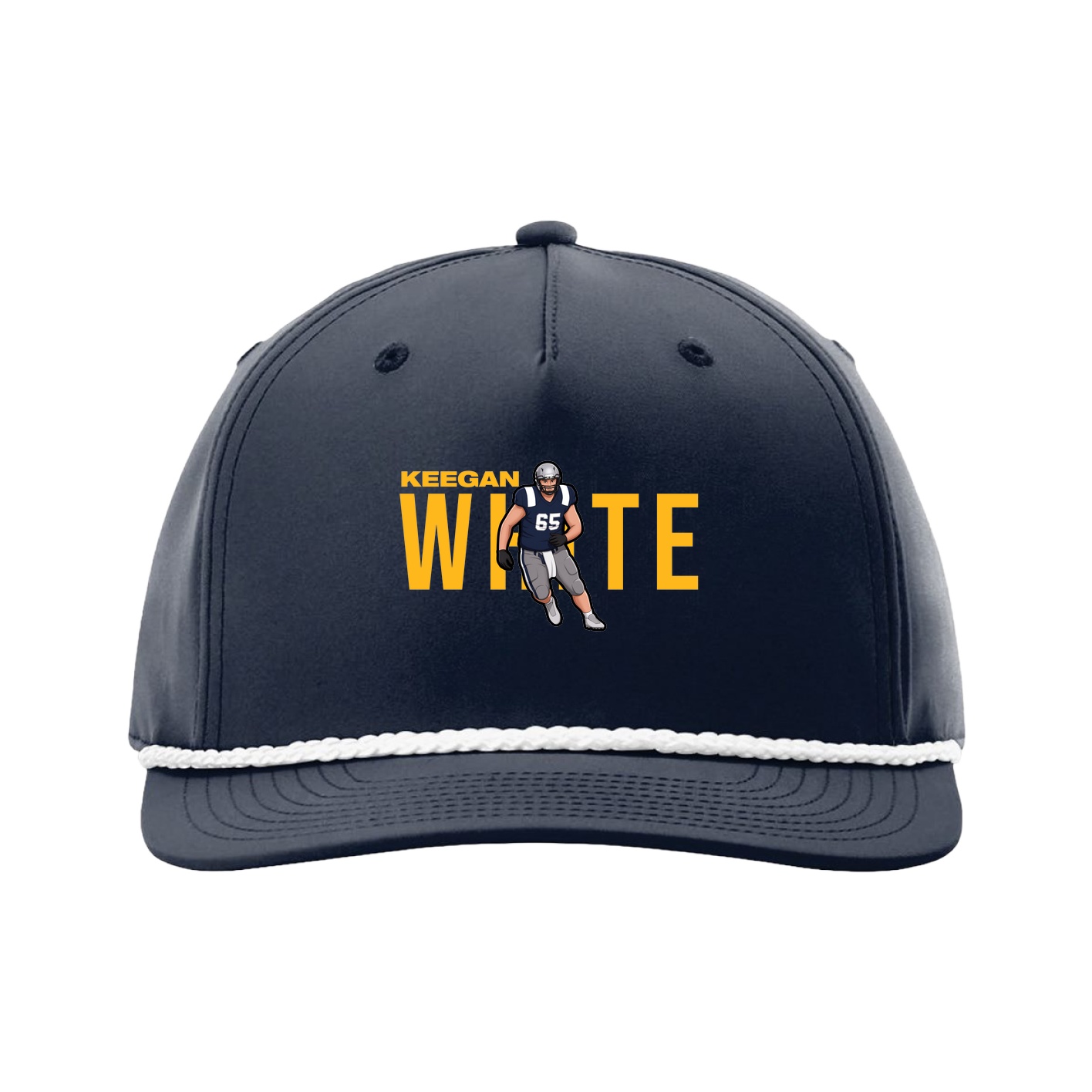 Five-Panel Classic Rope Cap — Player Name in Navy