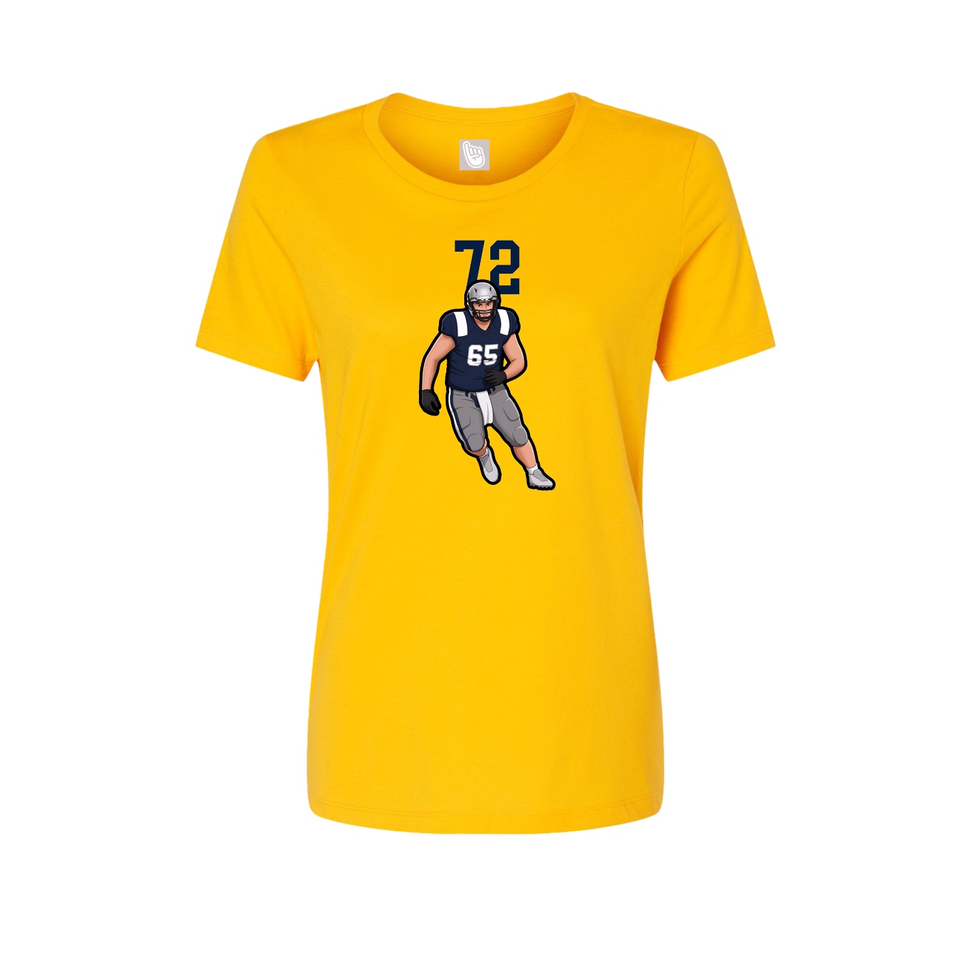 Fitted Women's Tee — Number Top in Gold