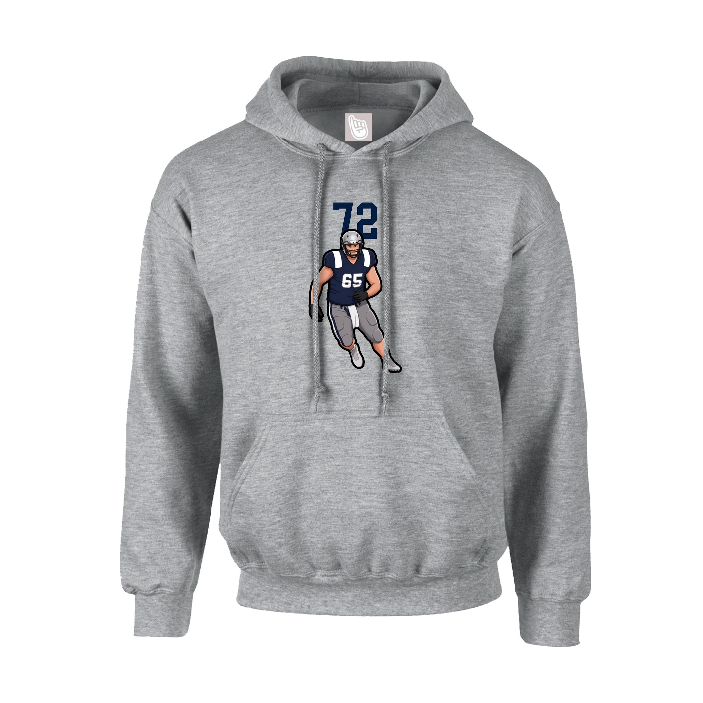 Hoodie — Number Top in Grey