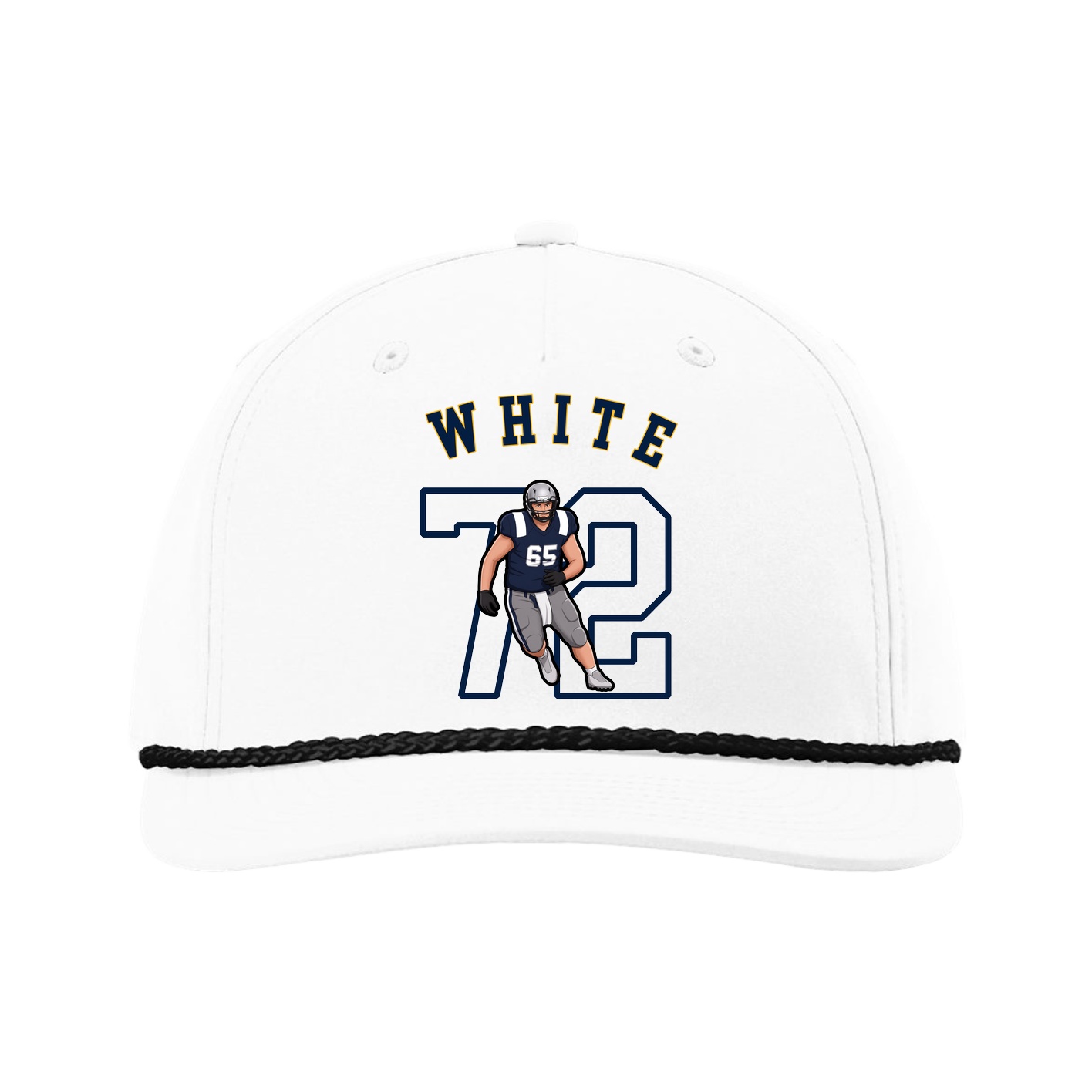 Five-Panel Classic Rope Cap — Shirsey Arch in White