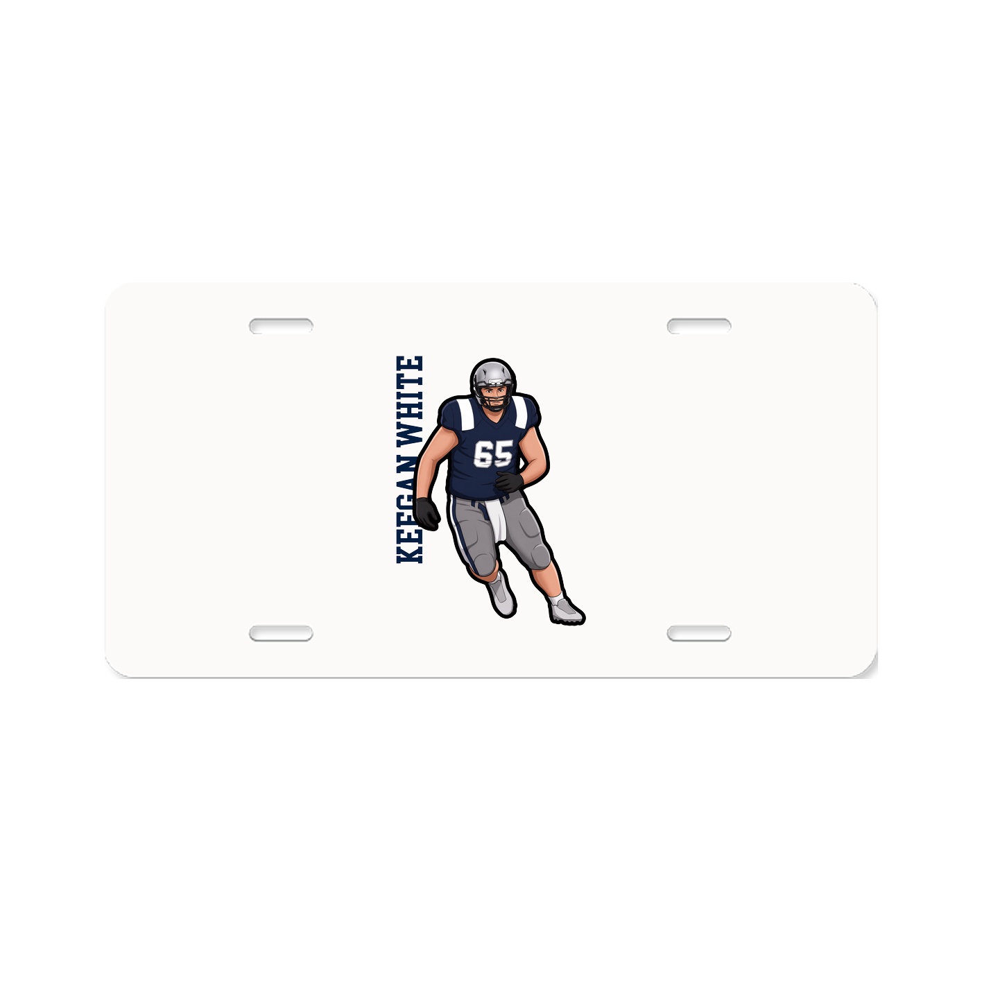 License Plate — Name Vertical in Classic