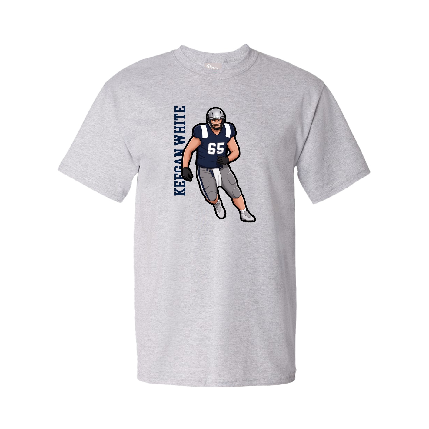 Tee — Name Vertical in Grey