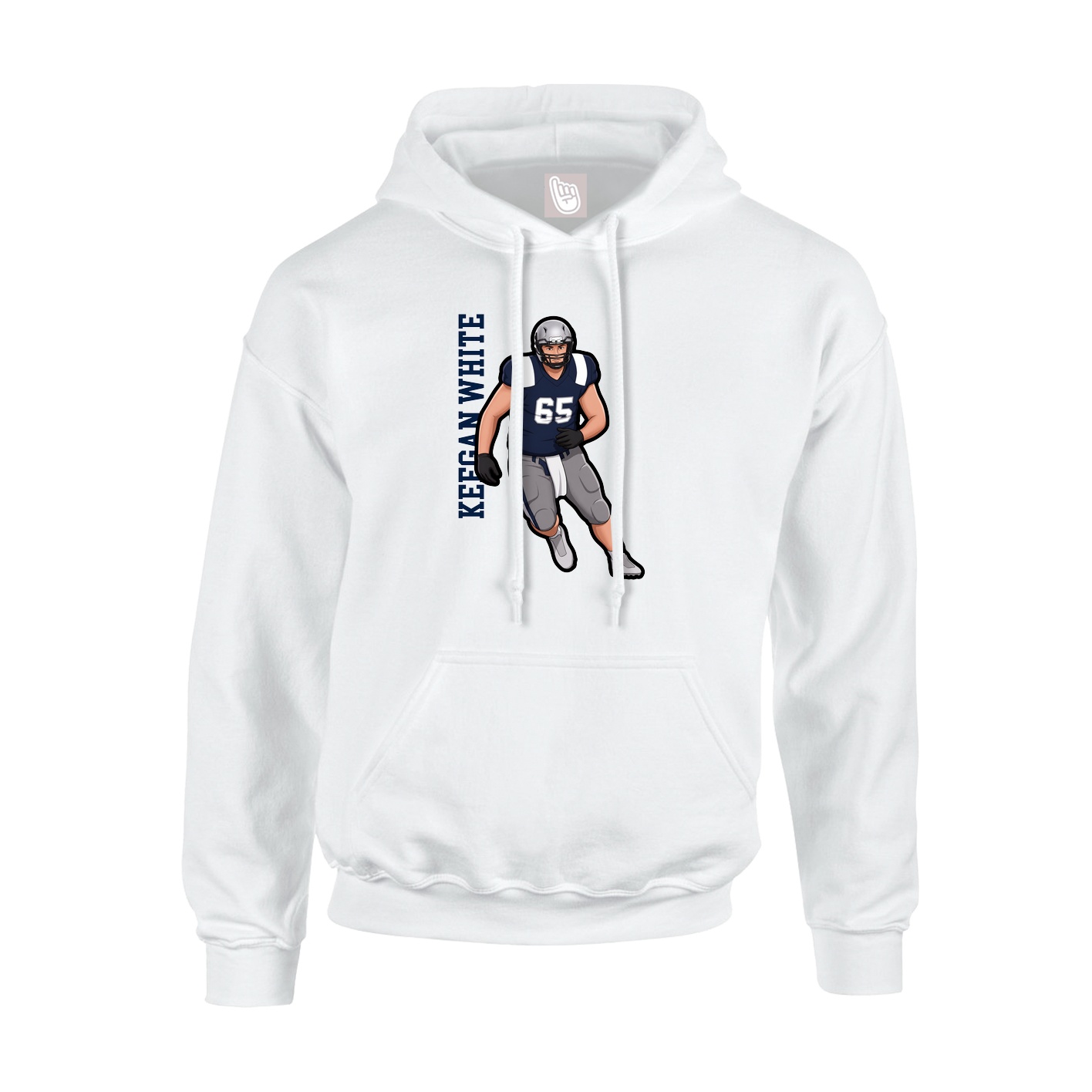 Hoodie — Name Vertical in White