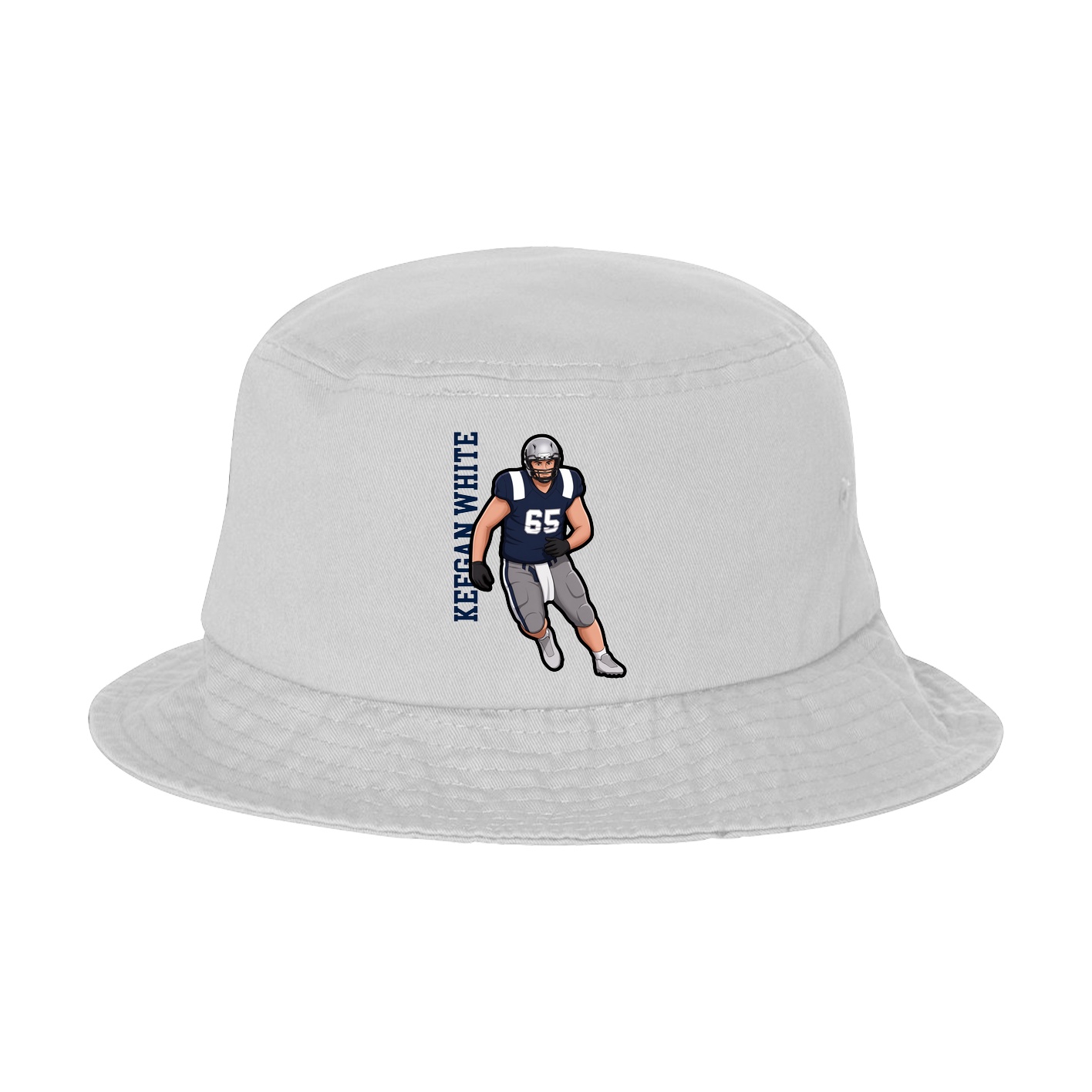 Bucket Cap — Name Vertical in White