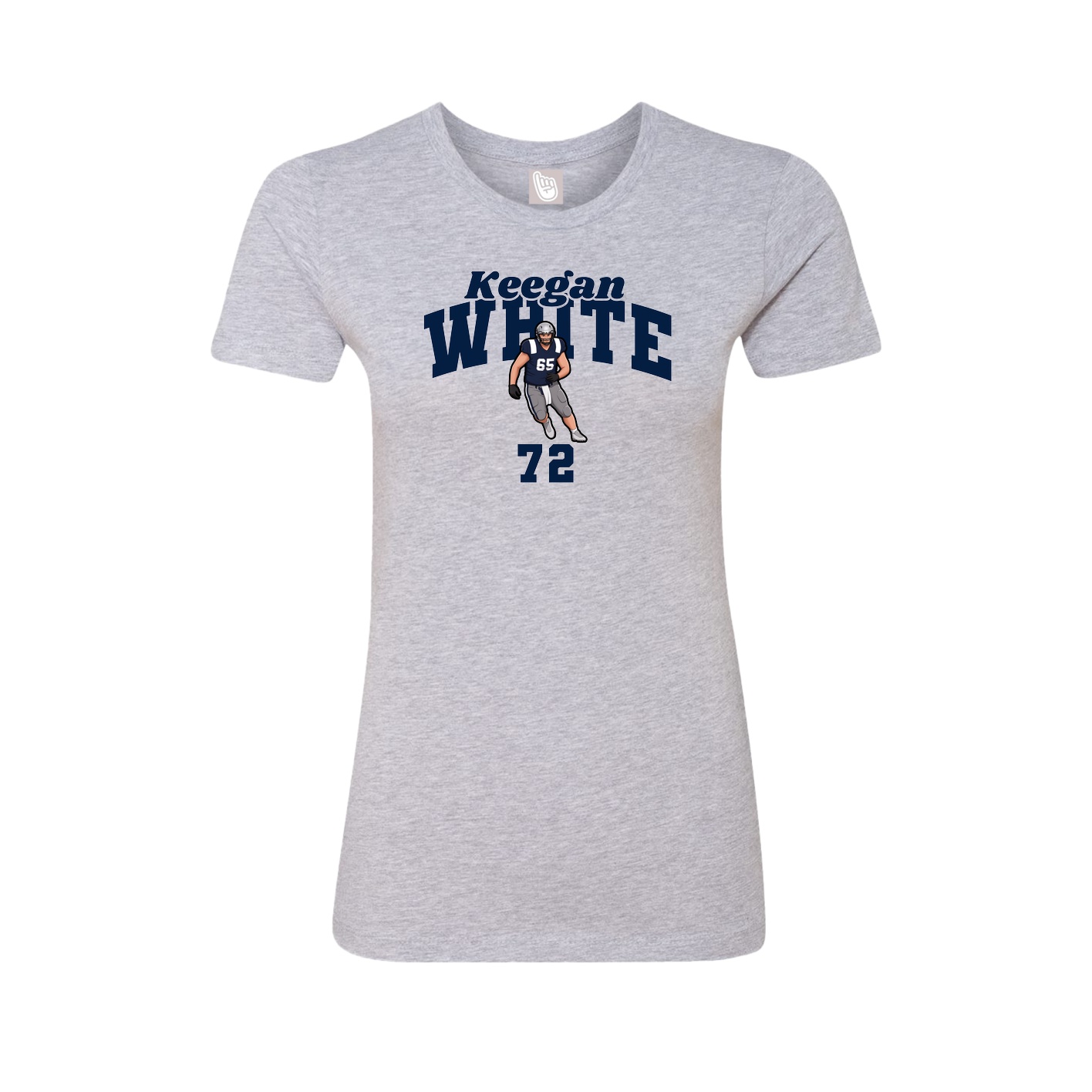 Fitted Women's Tee — Signature Arch in Grey