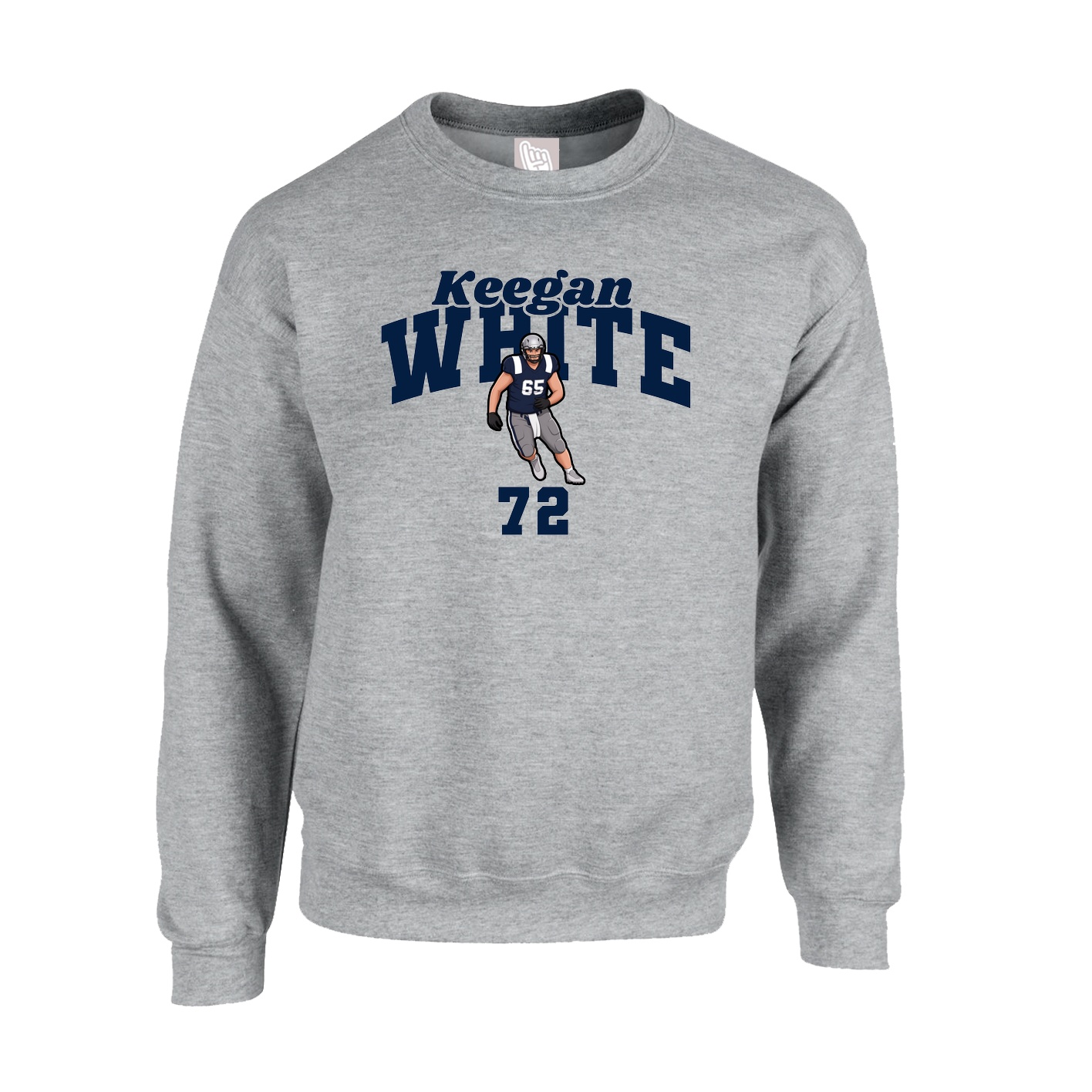 Fleece Crew — Signature Arch in Grey