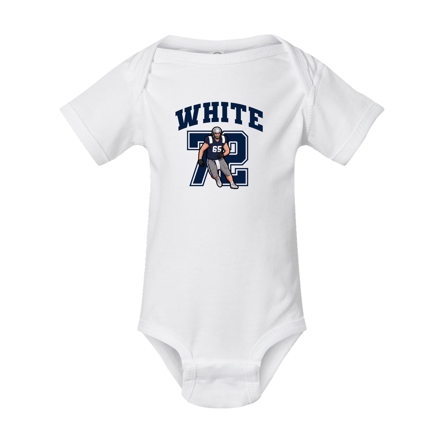 Baby Onesie — Number in White