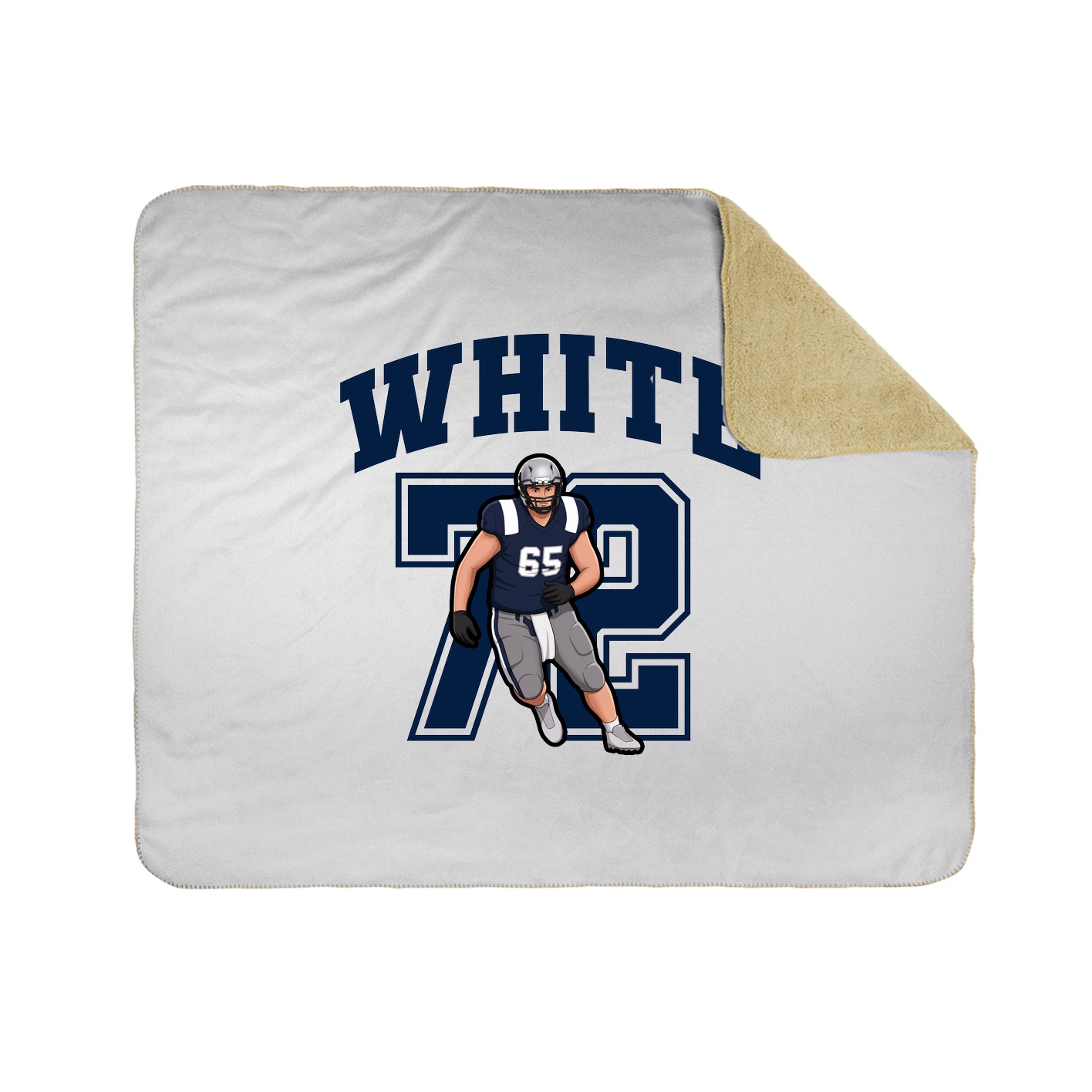 Throw Blanket — Number in White